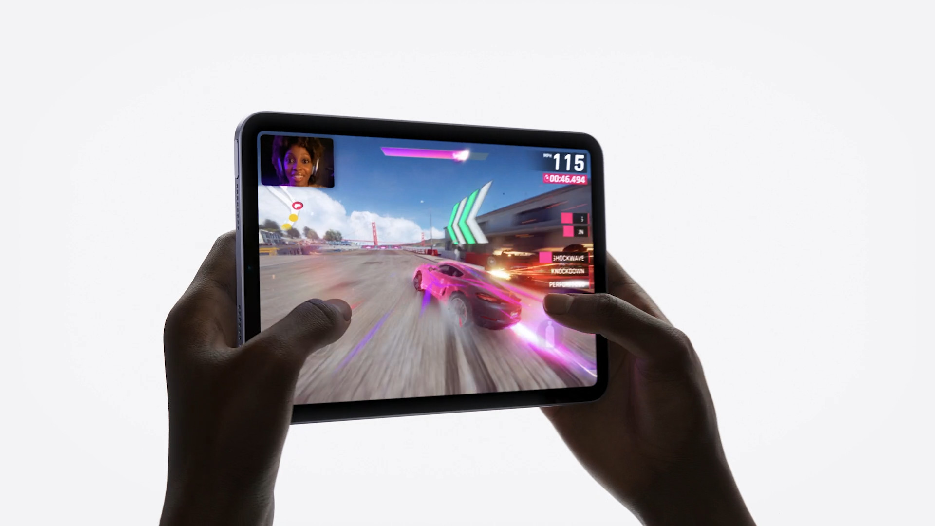 hand holding tablet gaming