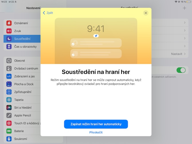 iPadOS 15 herni rezim automaticky 3 iPadOS 15 herni rezim automaticky 1