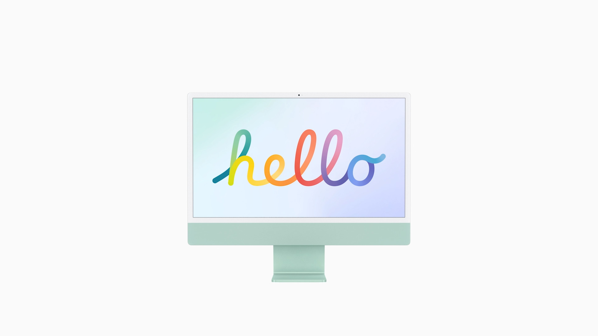 imac front view hello