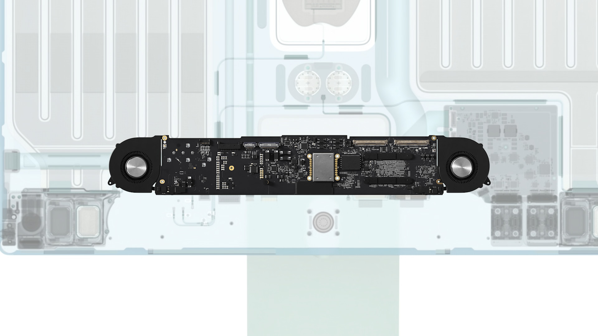 imac internal view with speakers