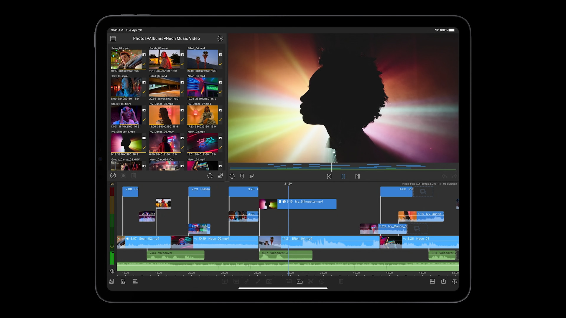 ipad video editing interface