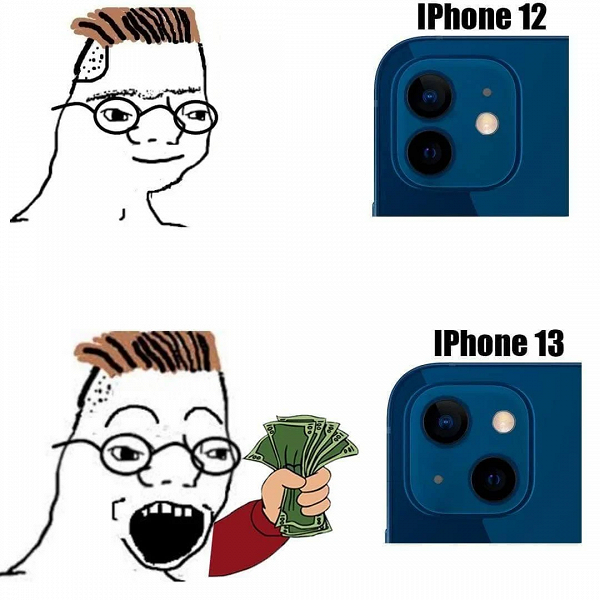 iphone 12 vs 13 camera meme
