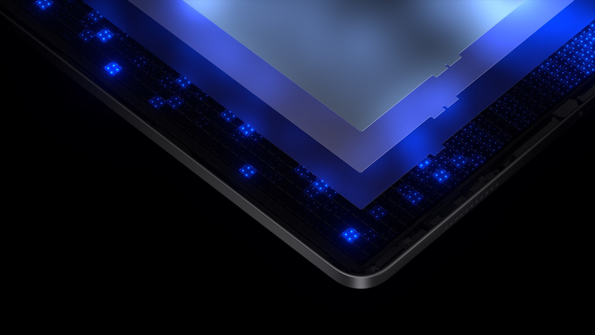 layered blue led display