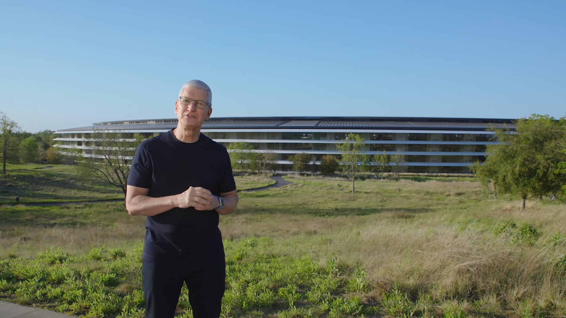 man standing outside building