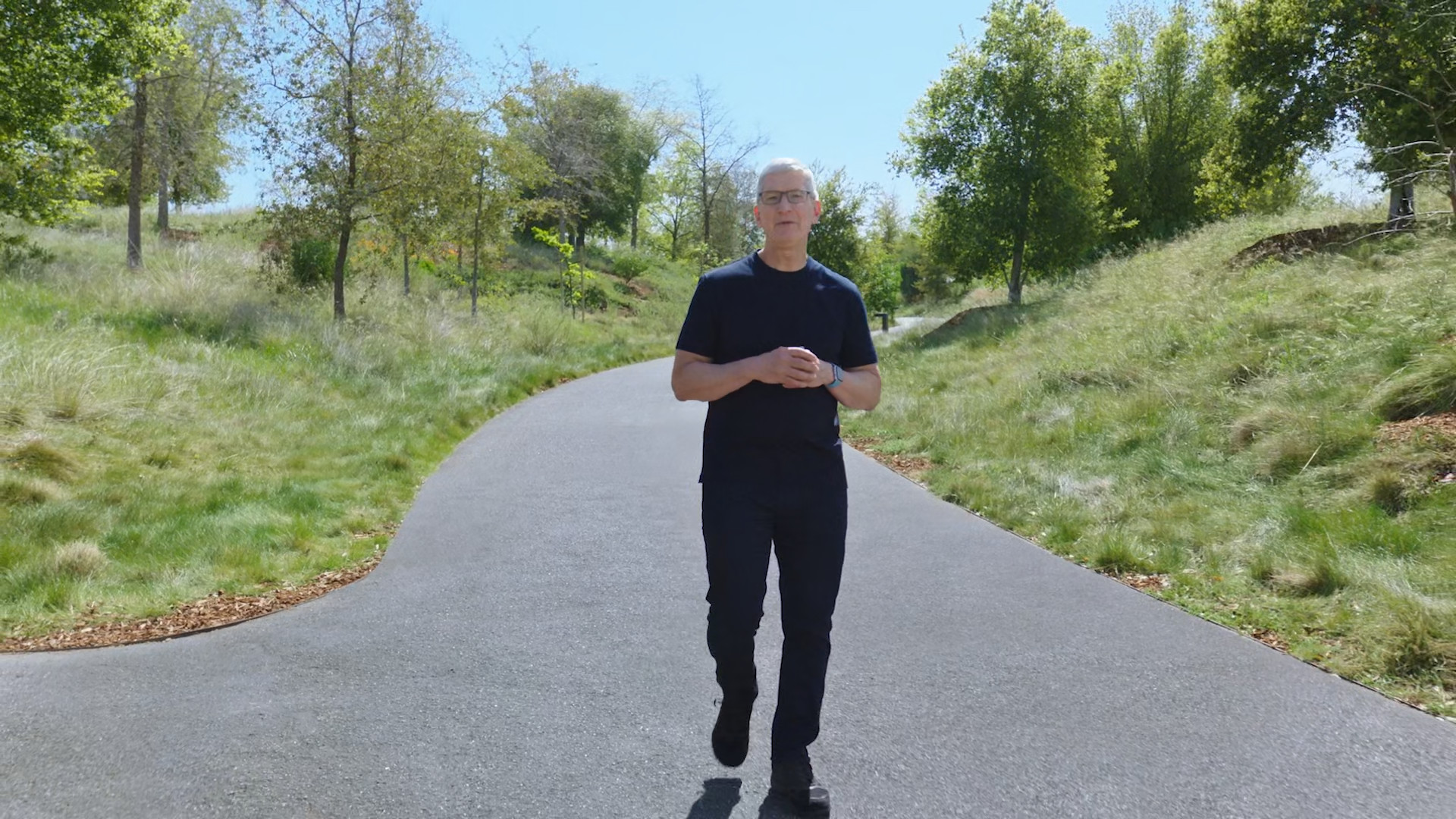 man walking on pathway