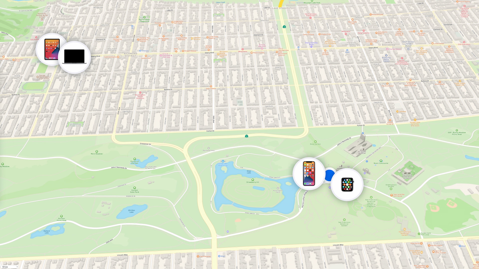 map view find my zoomed