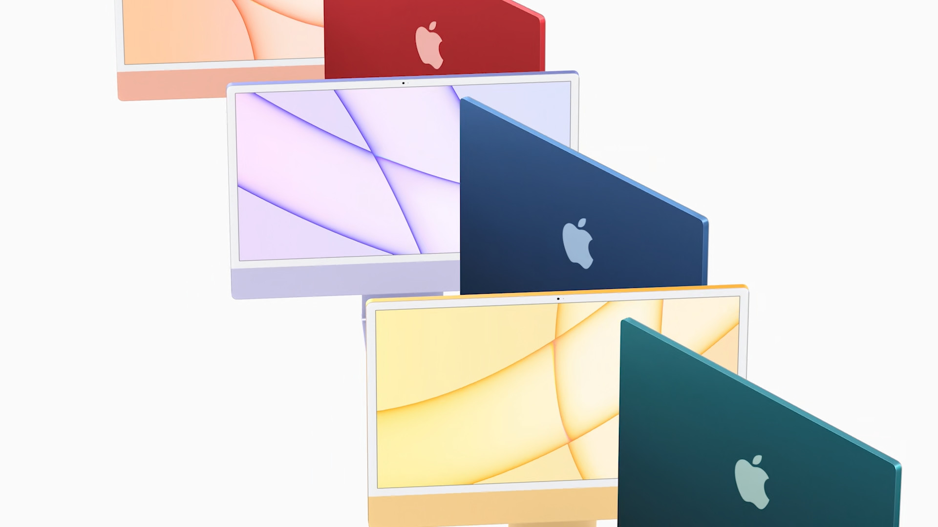 multi colored apple screens