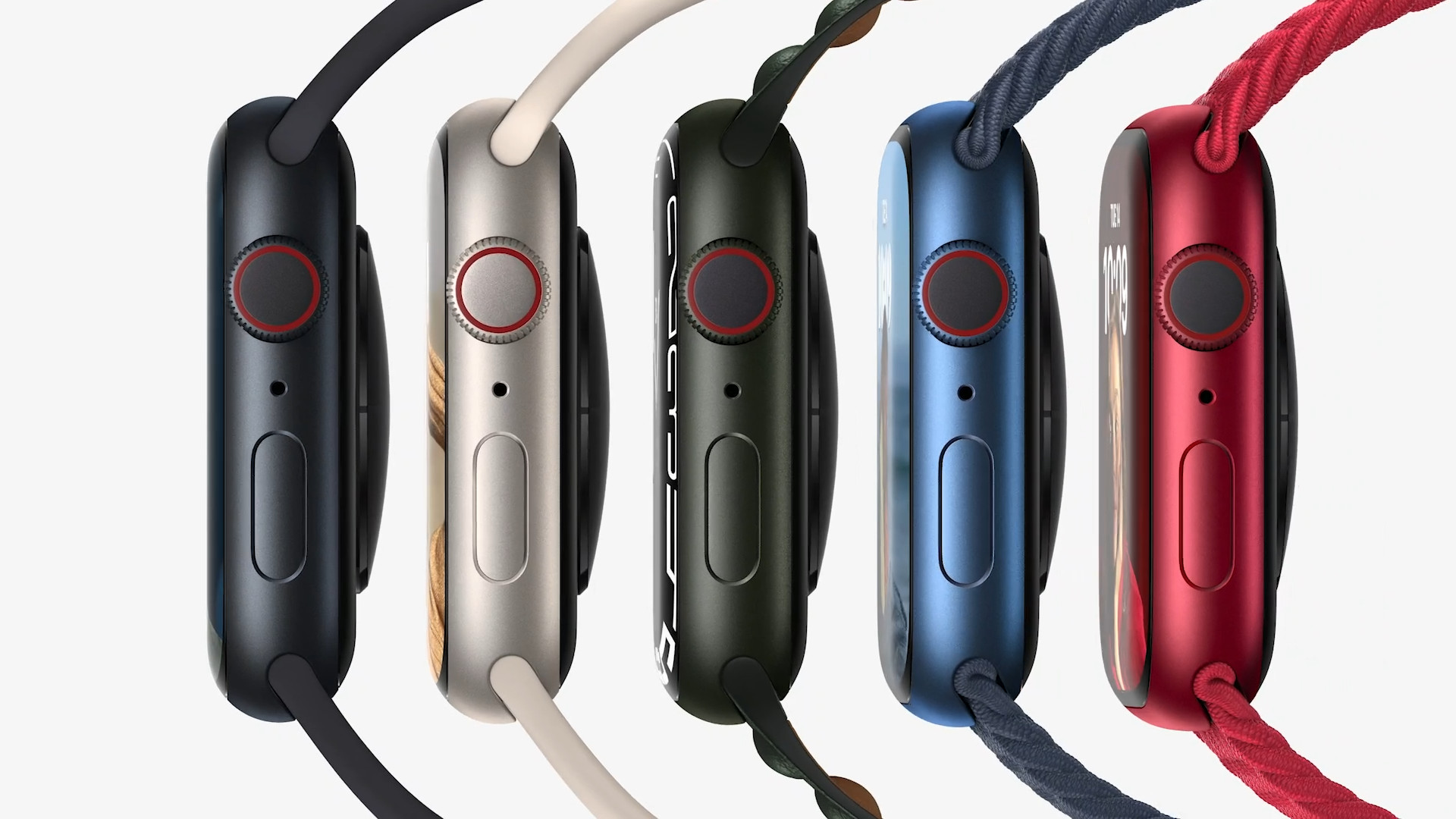 multiple smartwatches side view