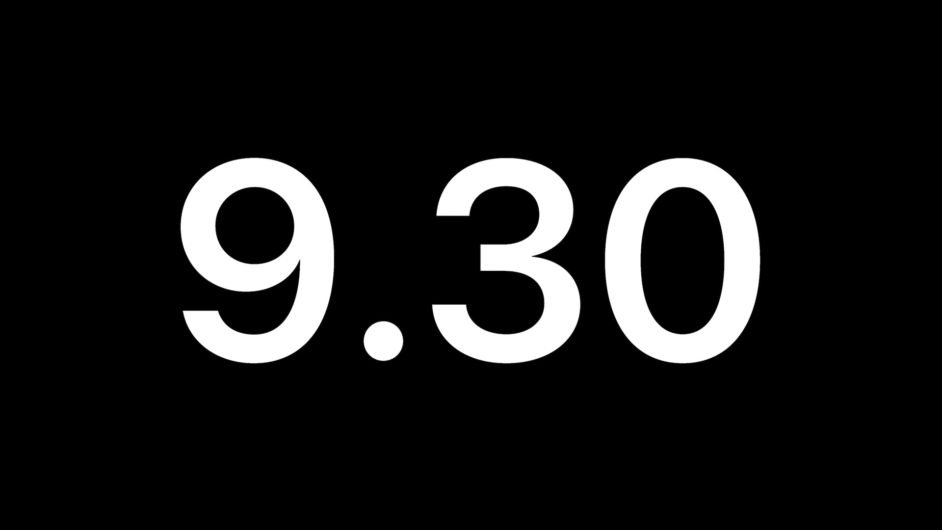 numbers 9 30 on black