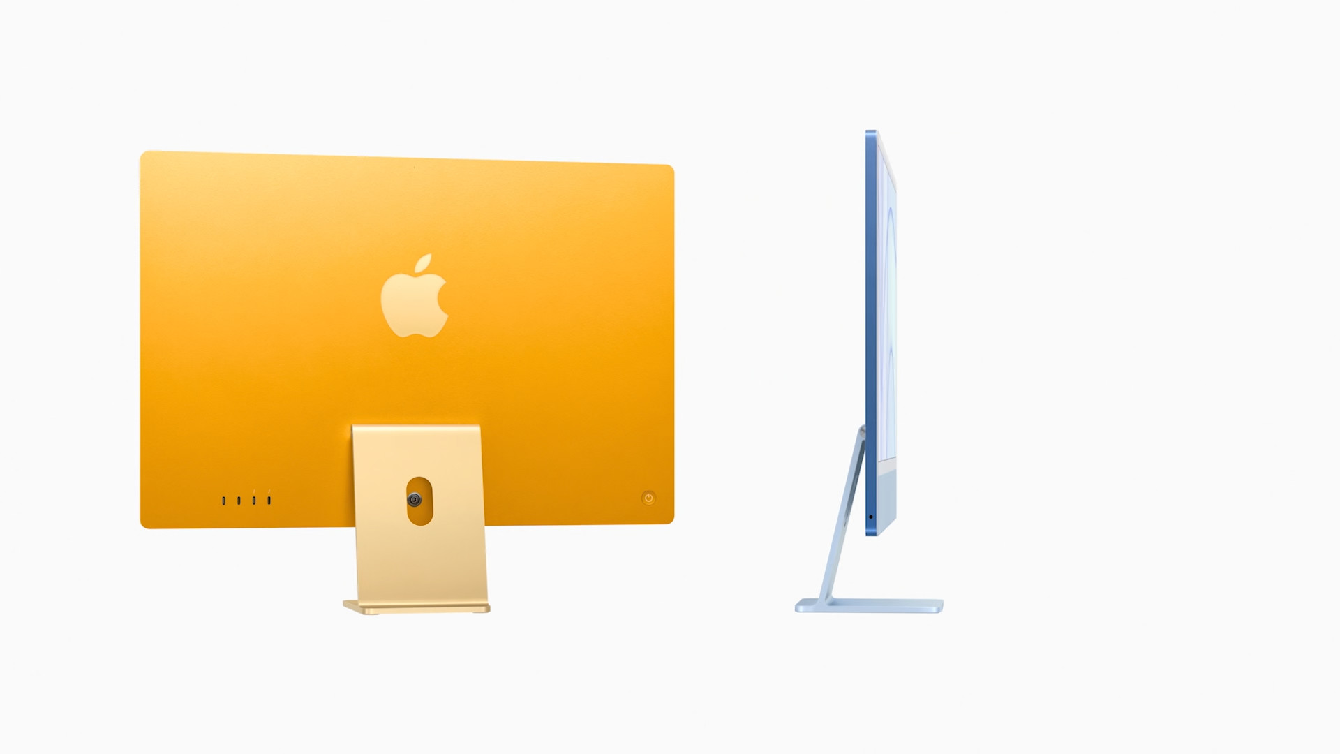 orange blue apple monitors