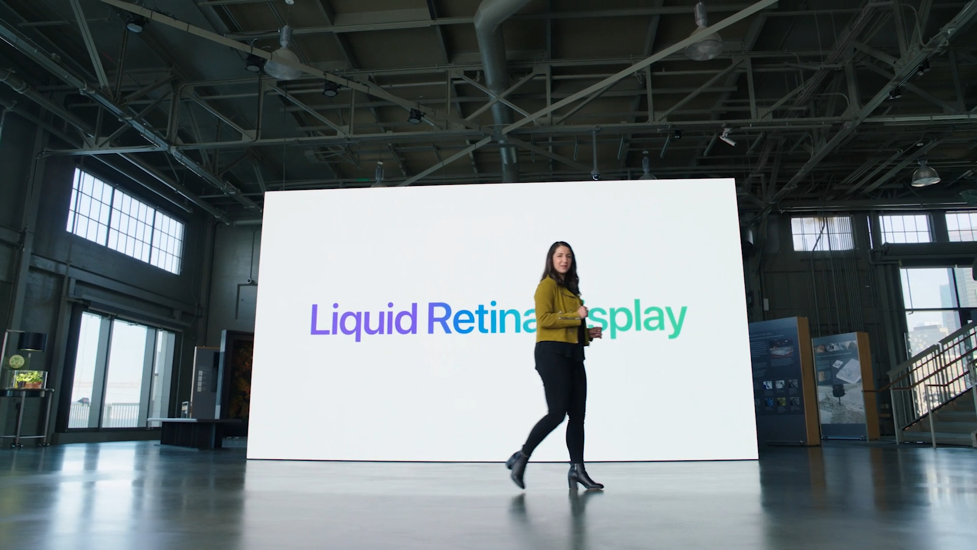 person presenting liquid retina display