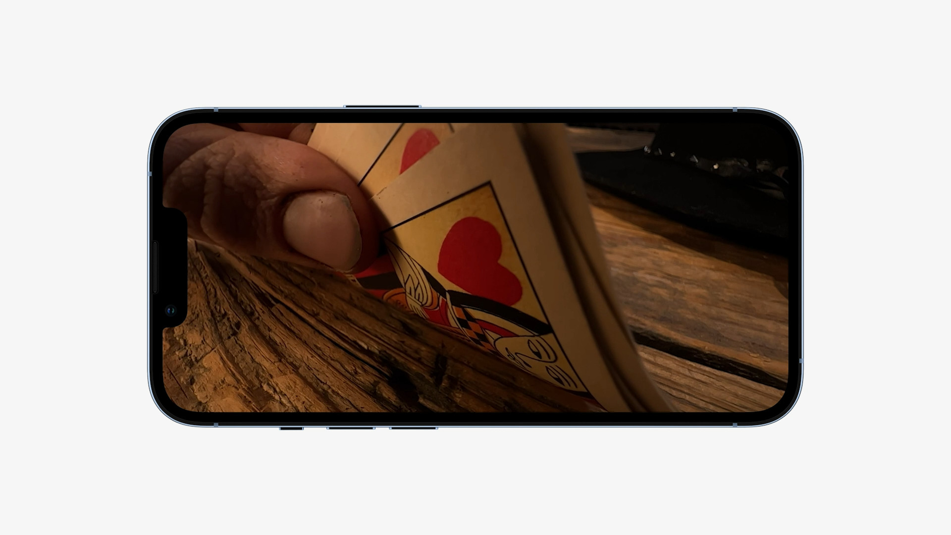 phone screen playing cards