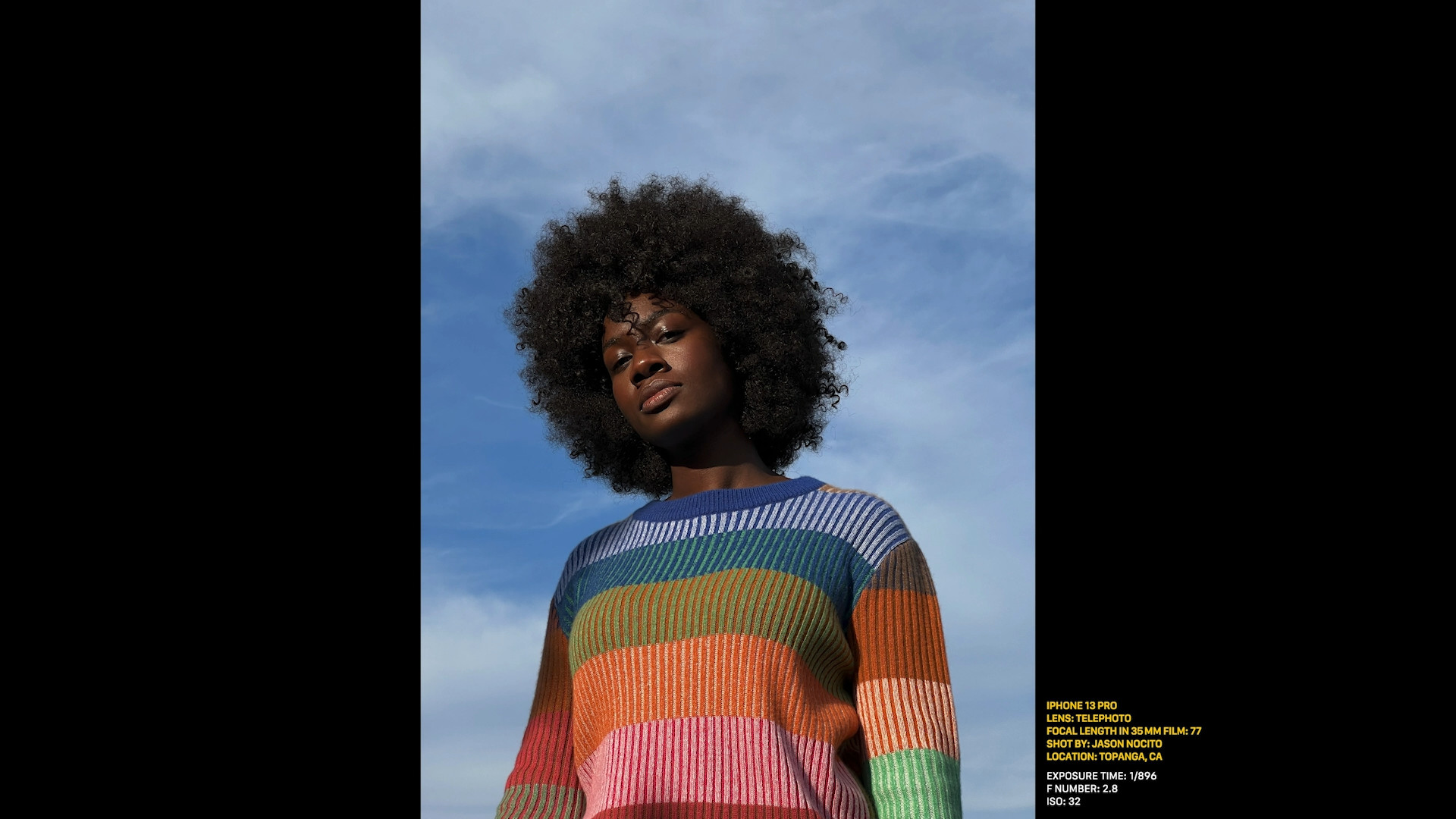 portrait with colorful sweater