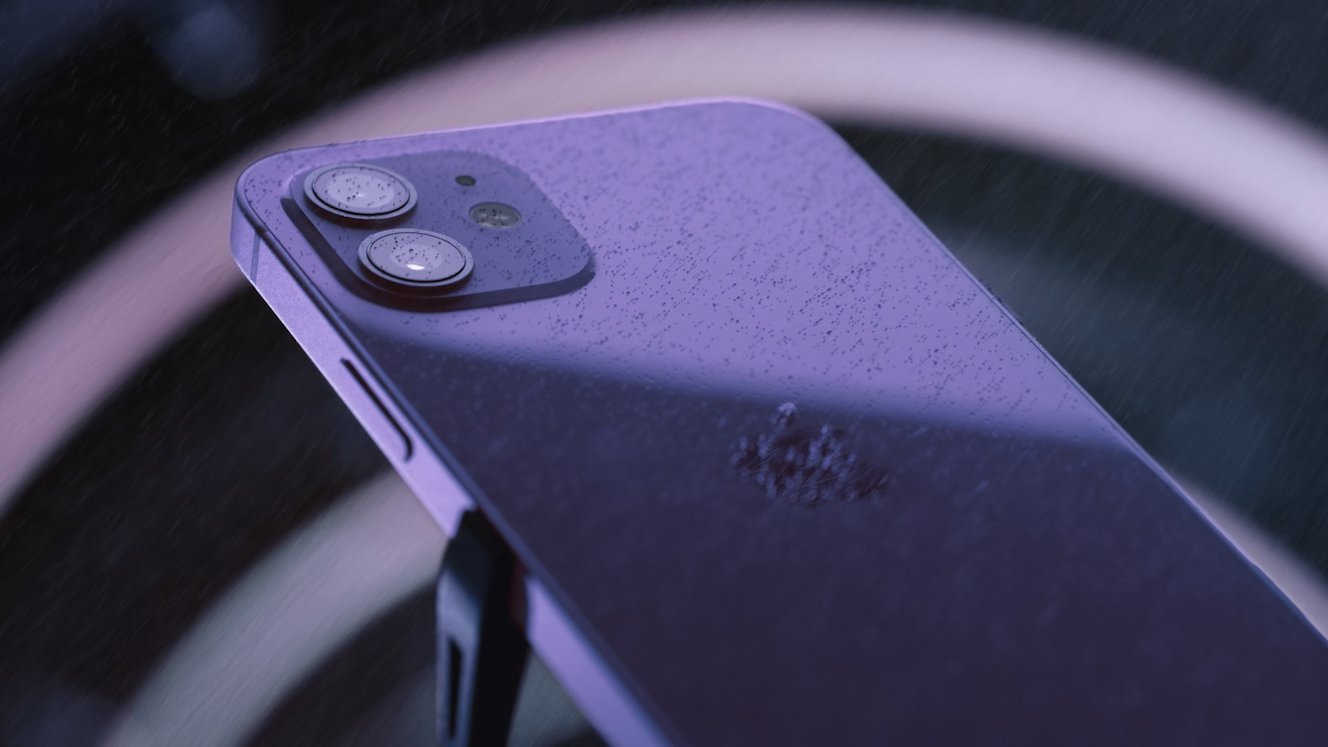 purple iphone angle view