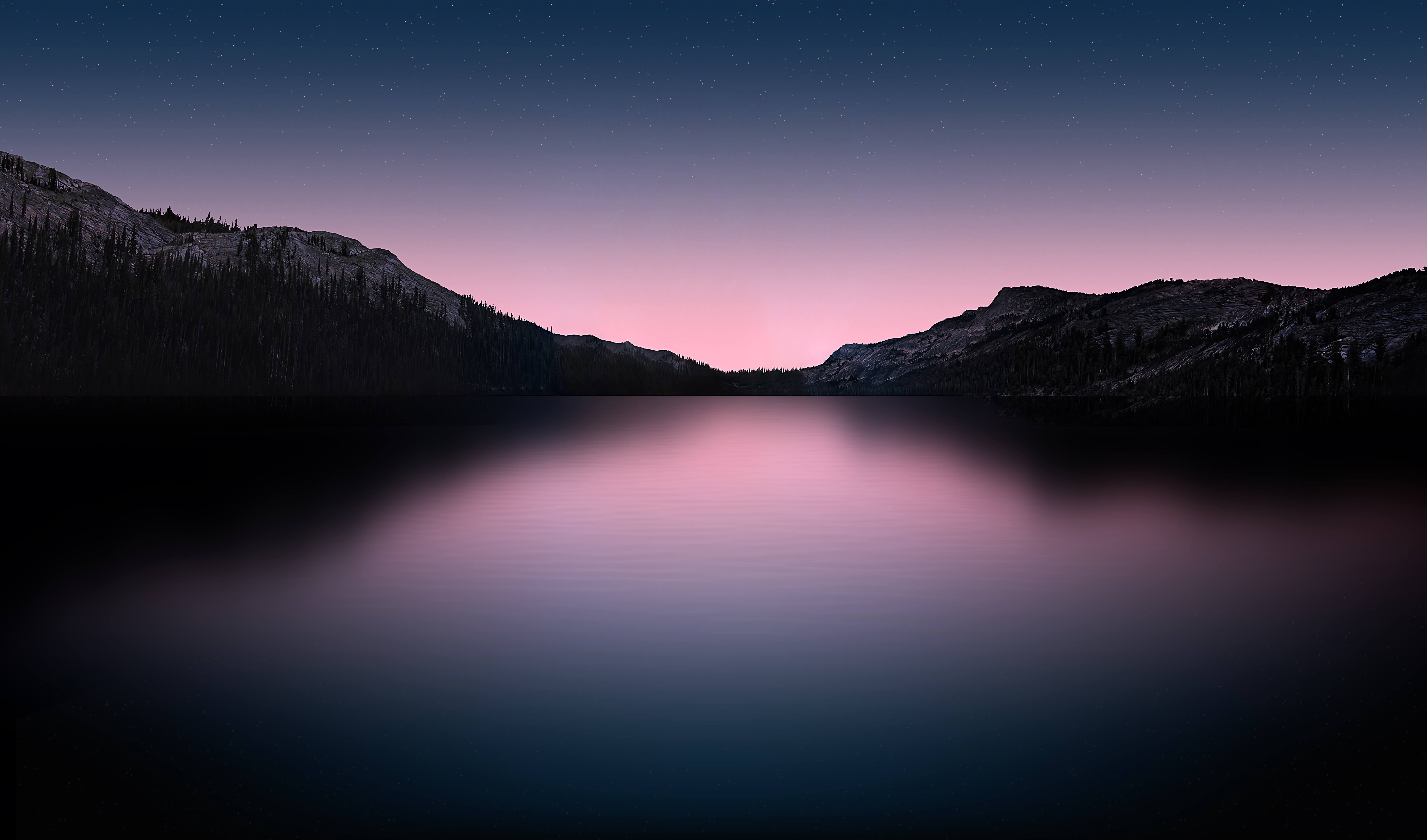 serene lake sunset
