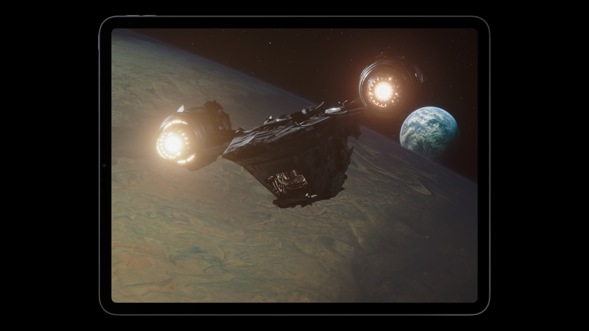 spaceship earth tablet display