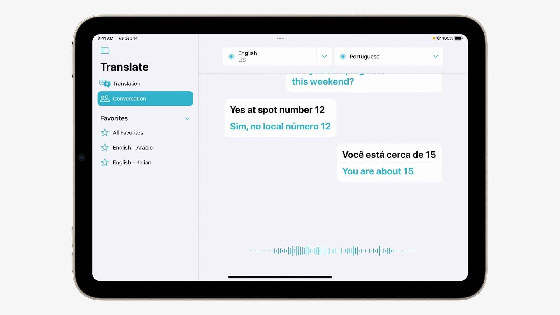 tablet translation conversation