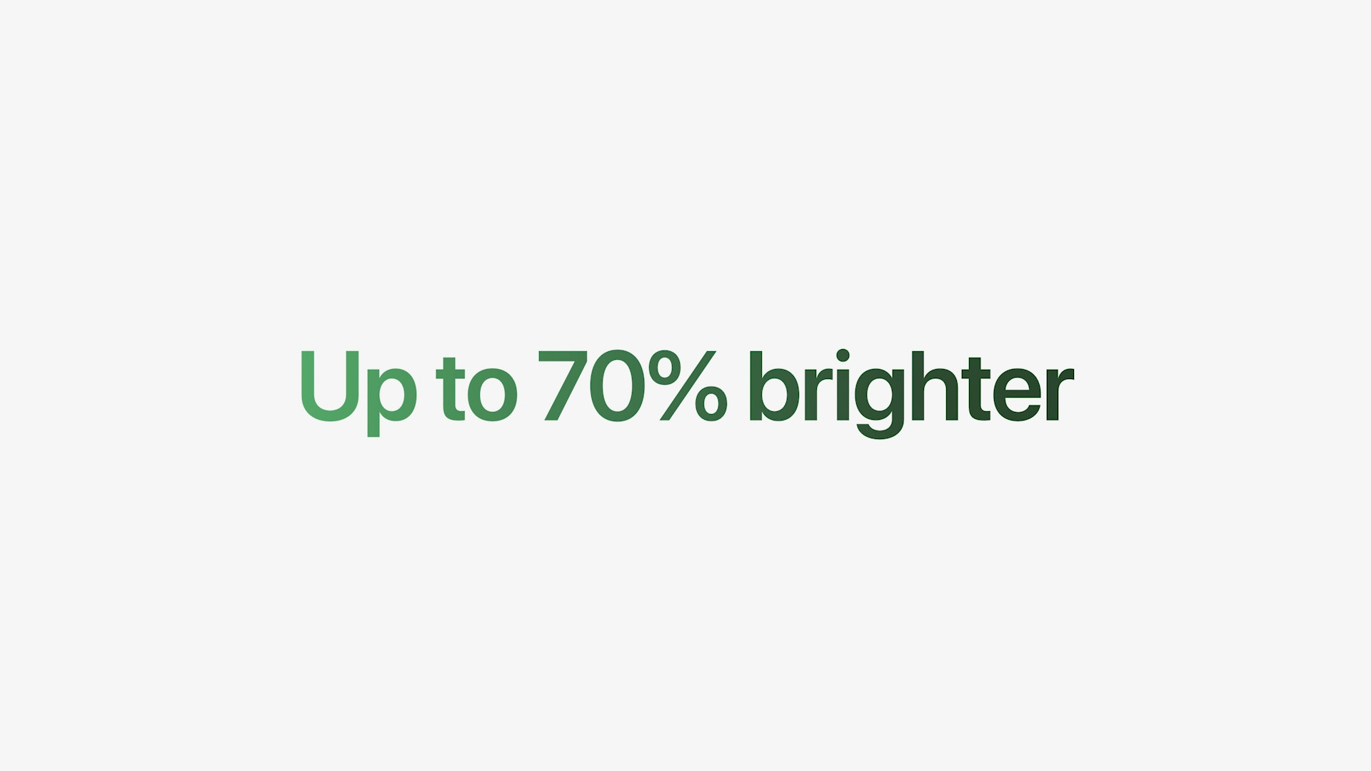 up to 70 percent brighter