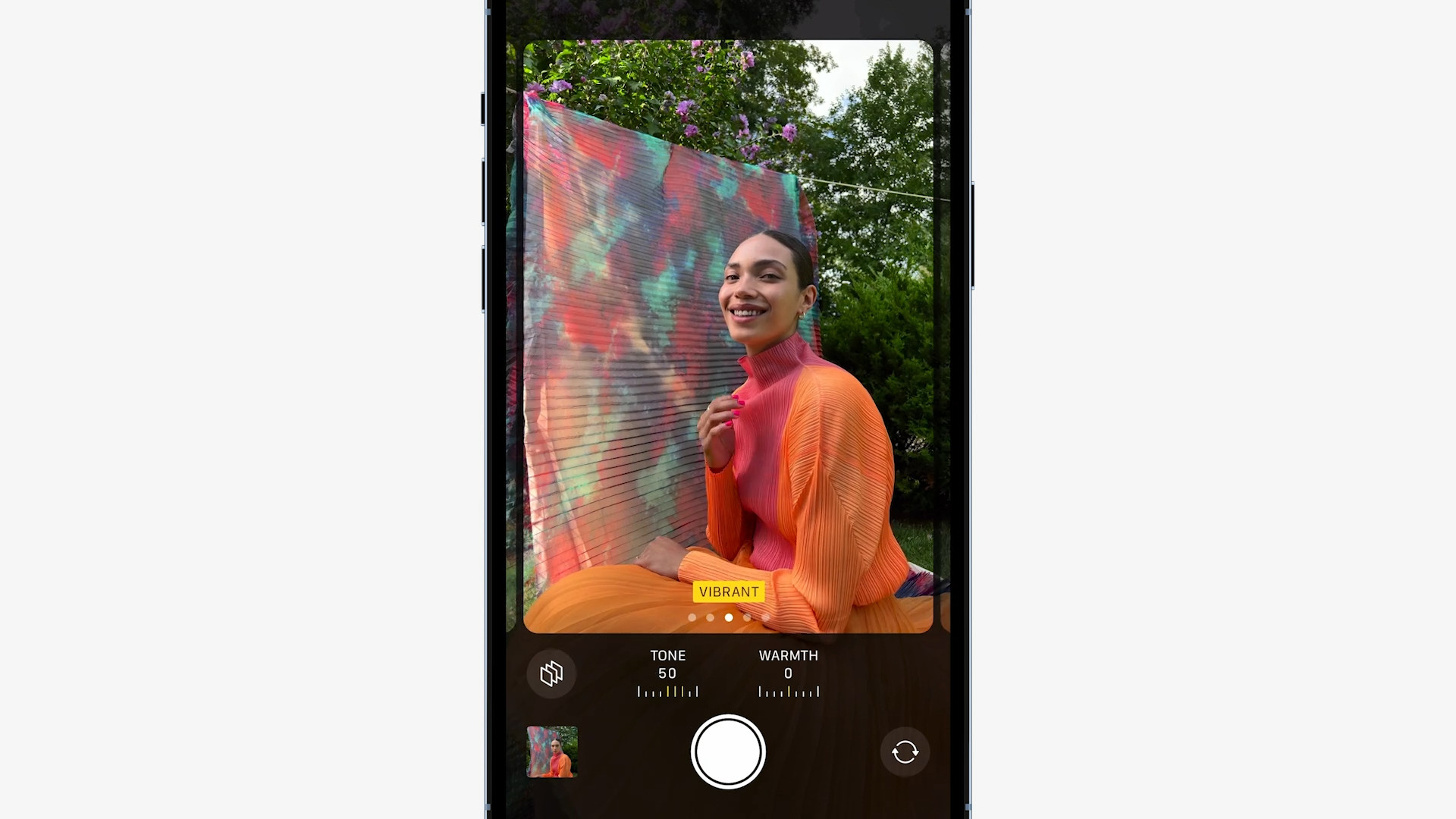 vibrant photo mode on smartphone