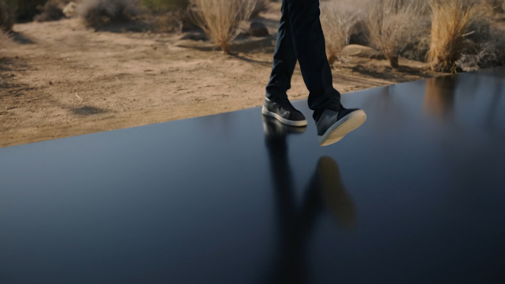 walking on black surface