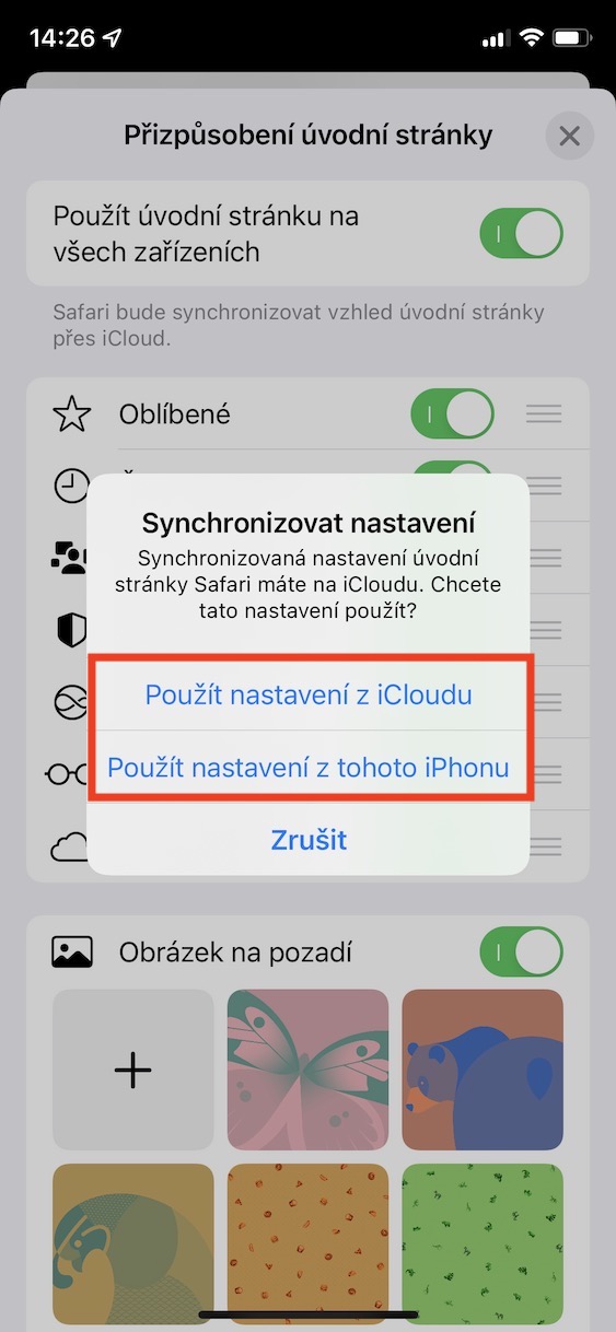 safari_ios15_synchronizace_uvodni_stranky5 ios 15 synchronizace úvodní stránky safari