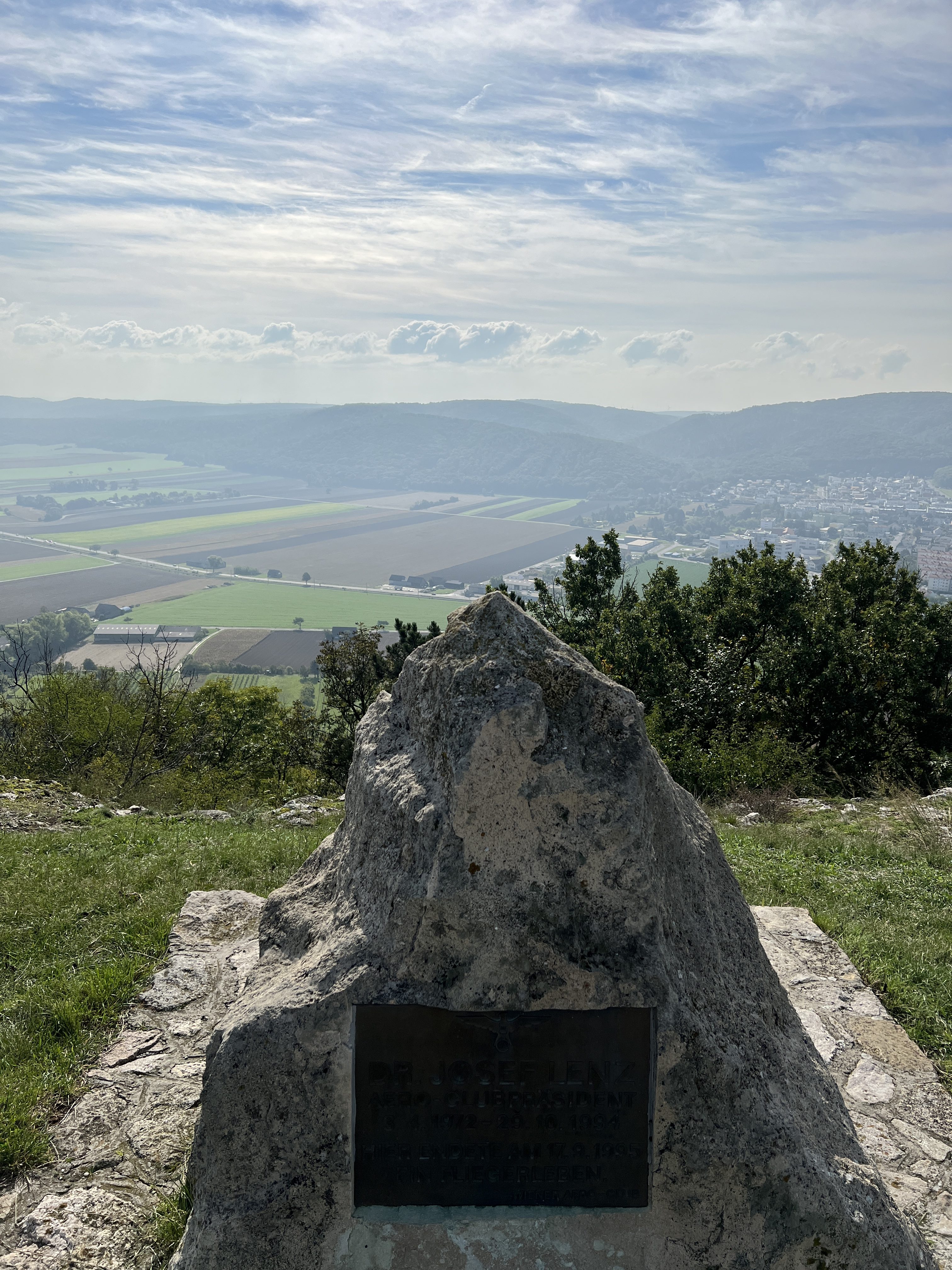 stone monument with landscape view