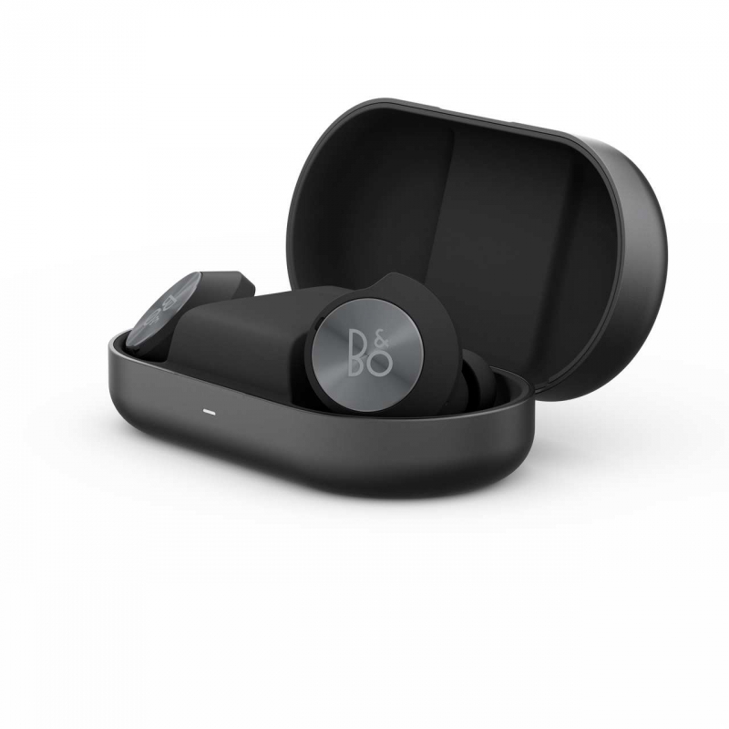 black wireless earbuds case