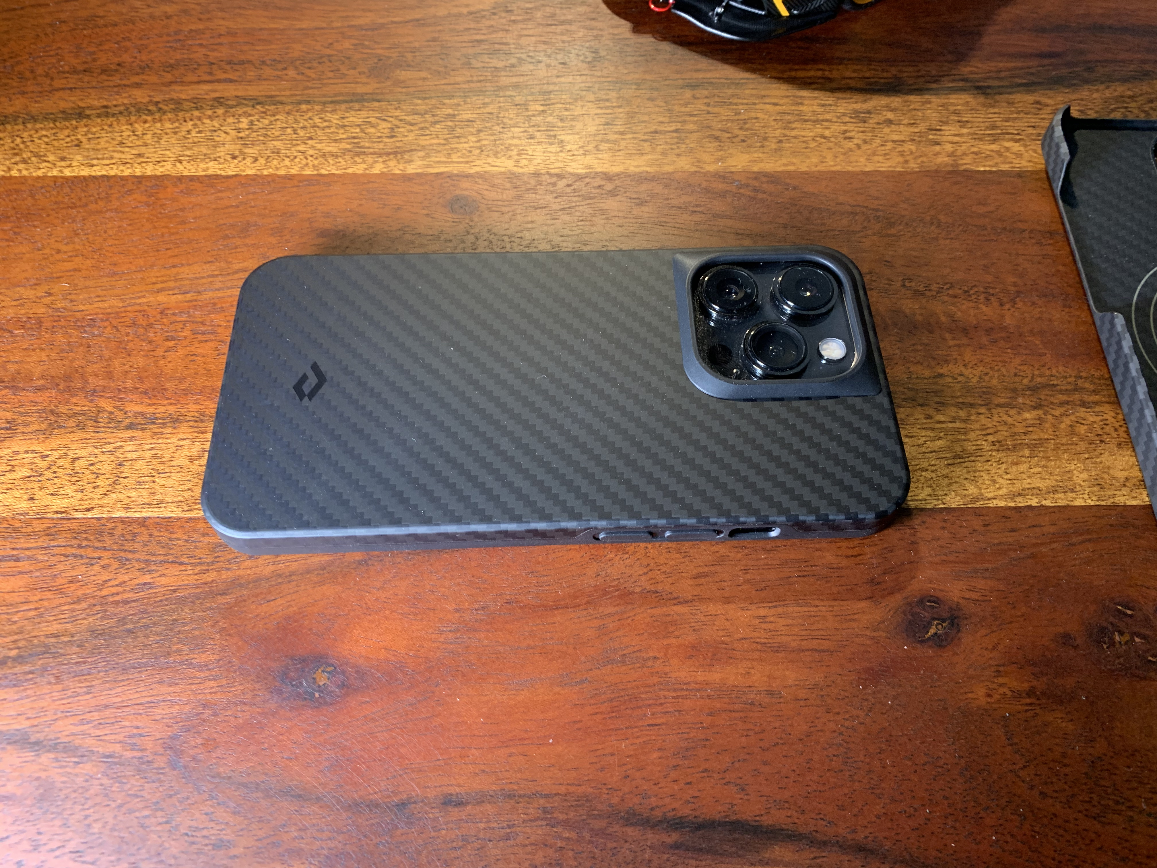 carbon fiber phone case top view