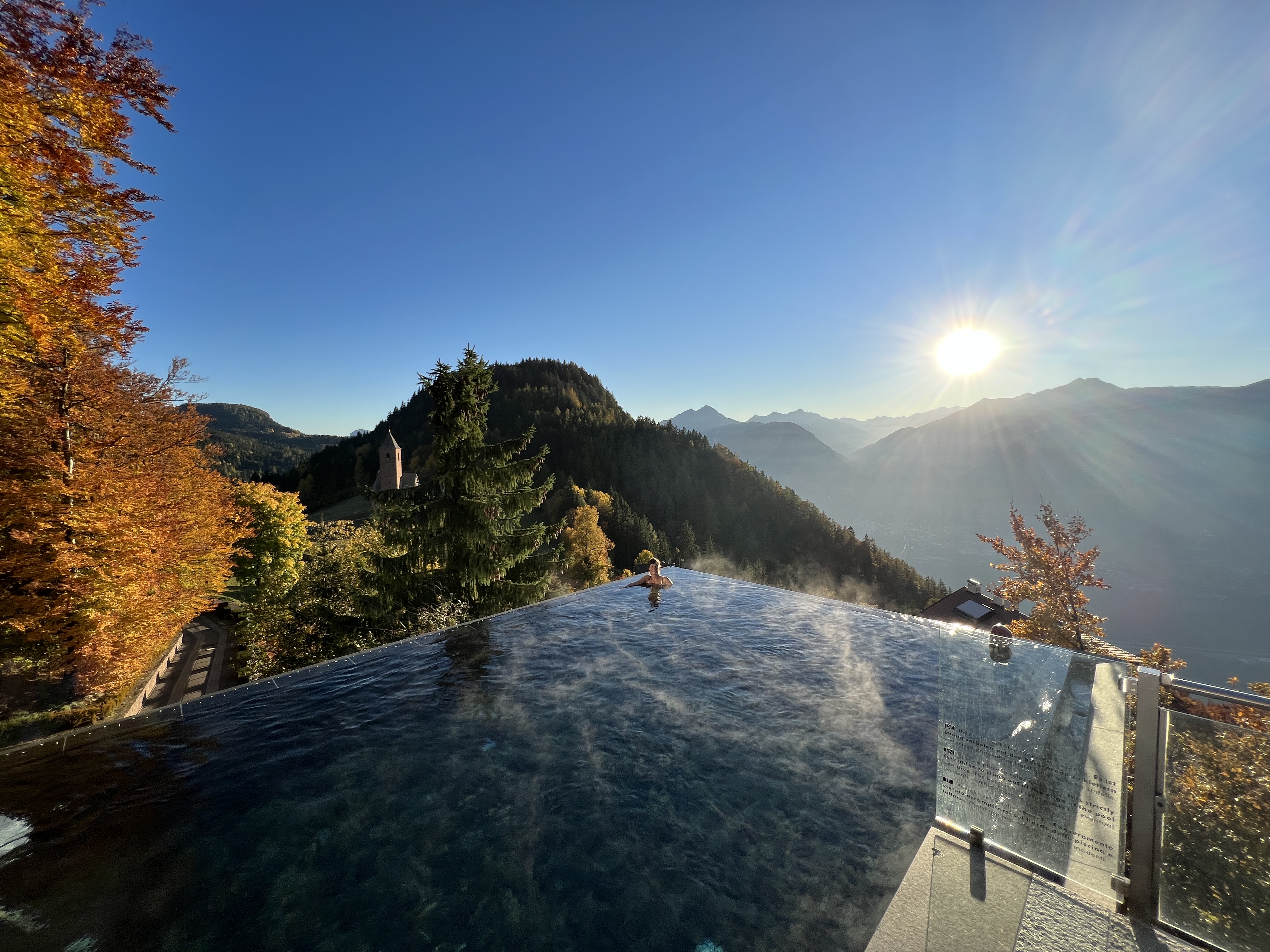 infinity pool mountain scenery