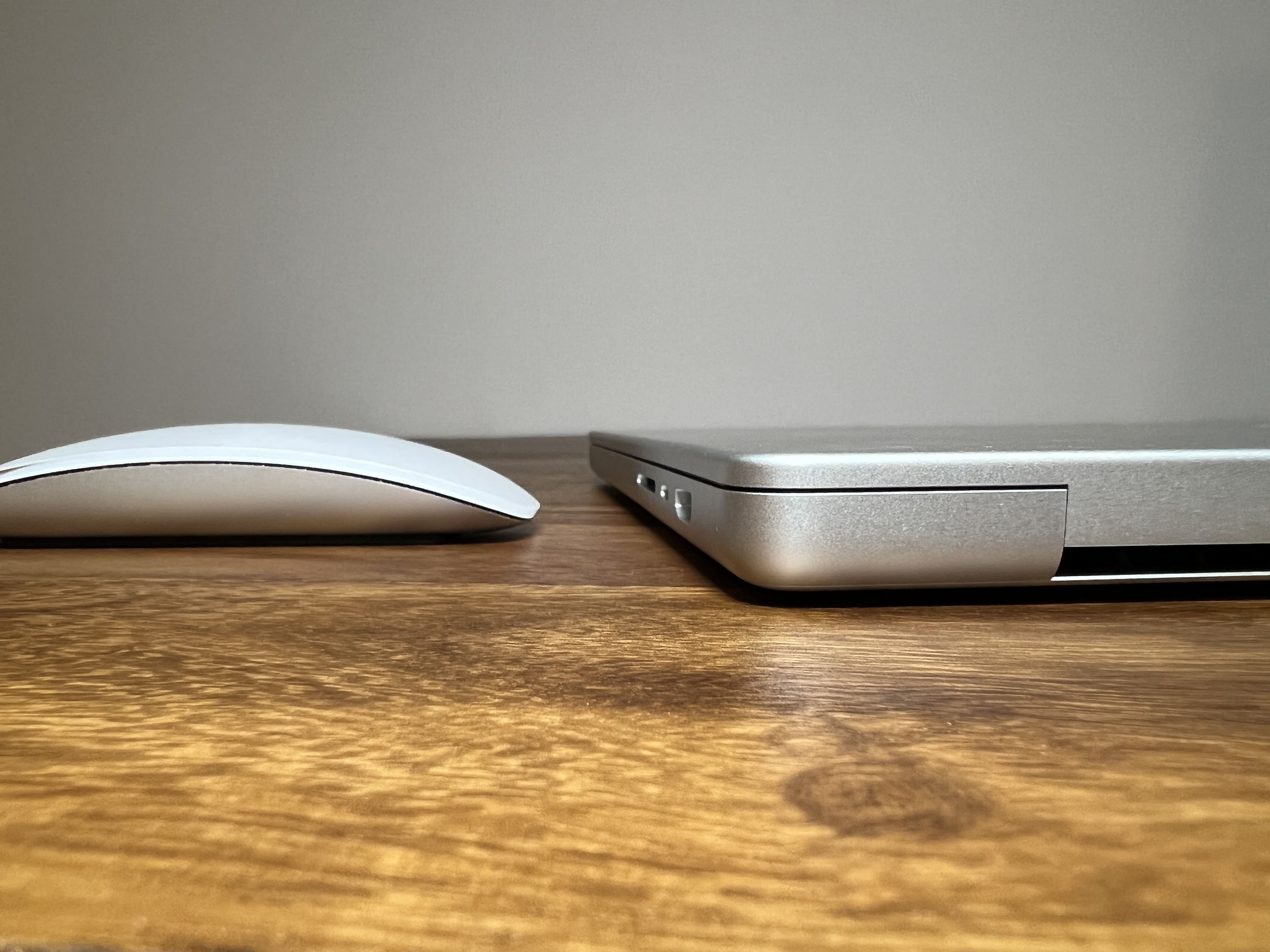 laptop and mouse on desk