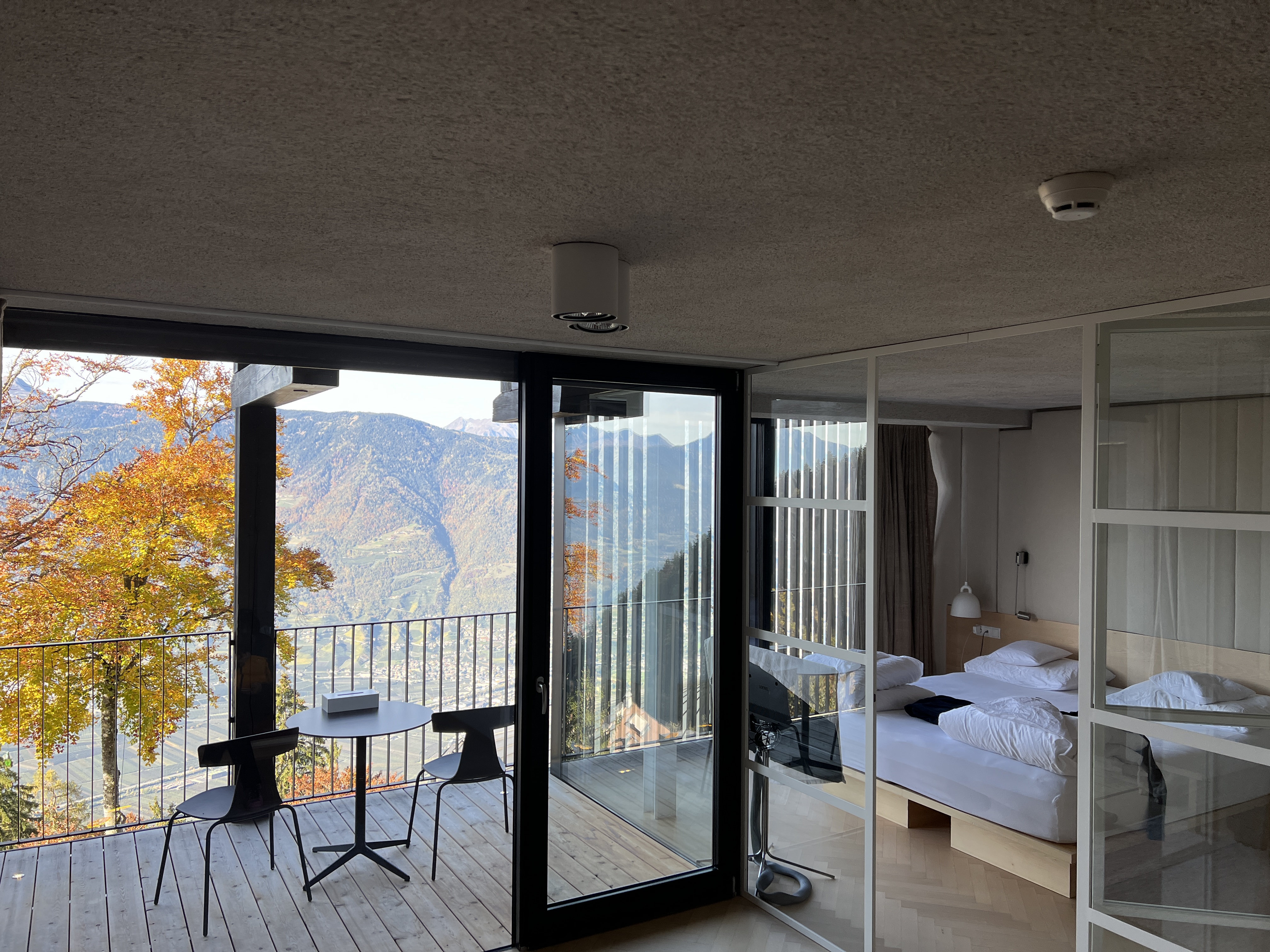 modern room balcony mountain view