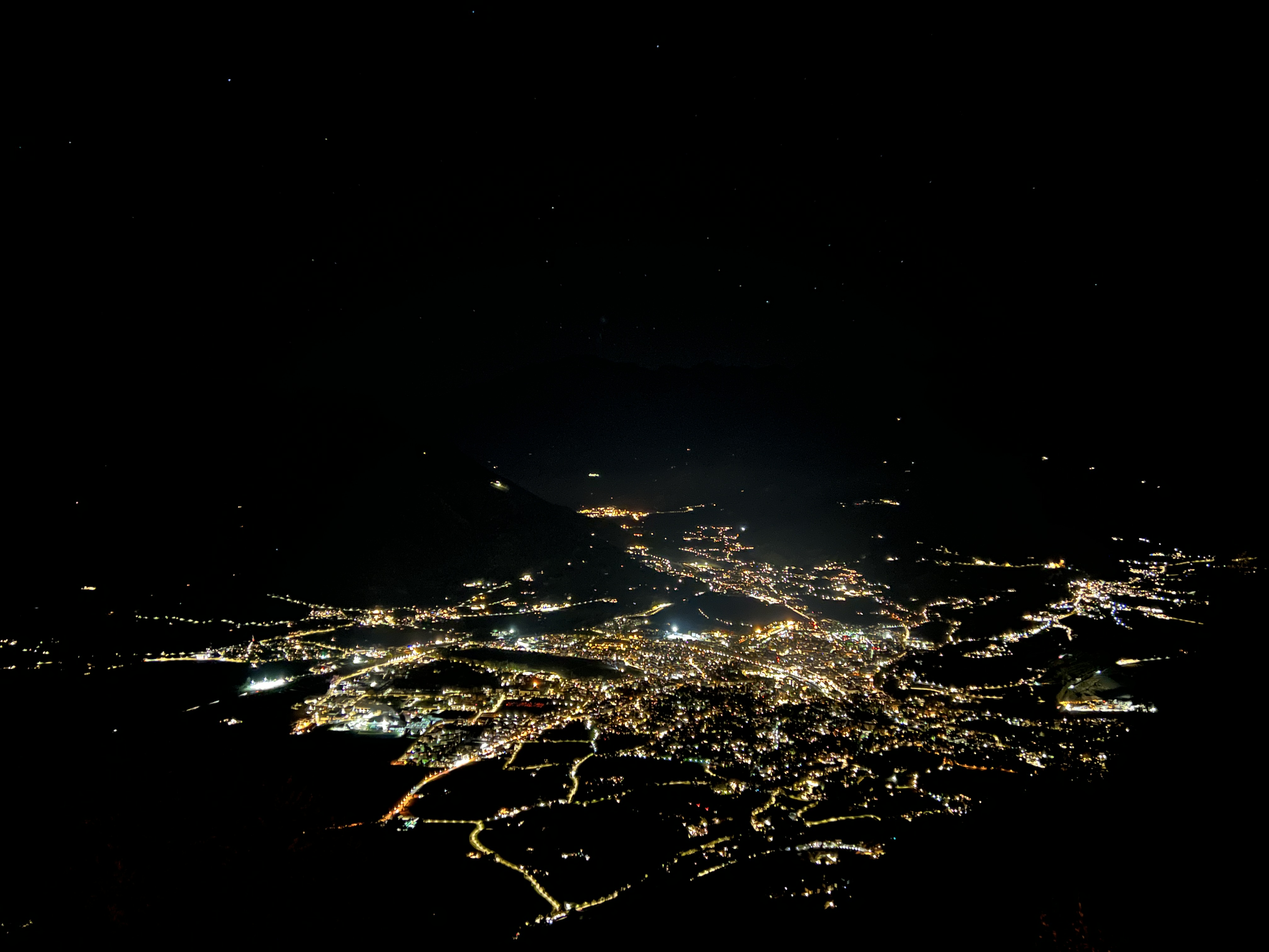 night aerial view cityscape