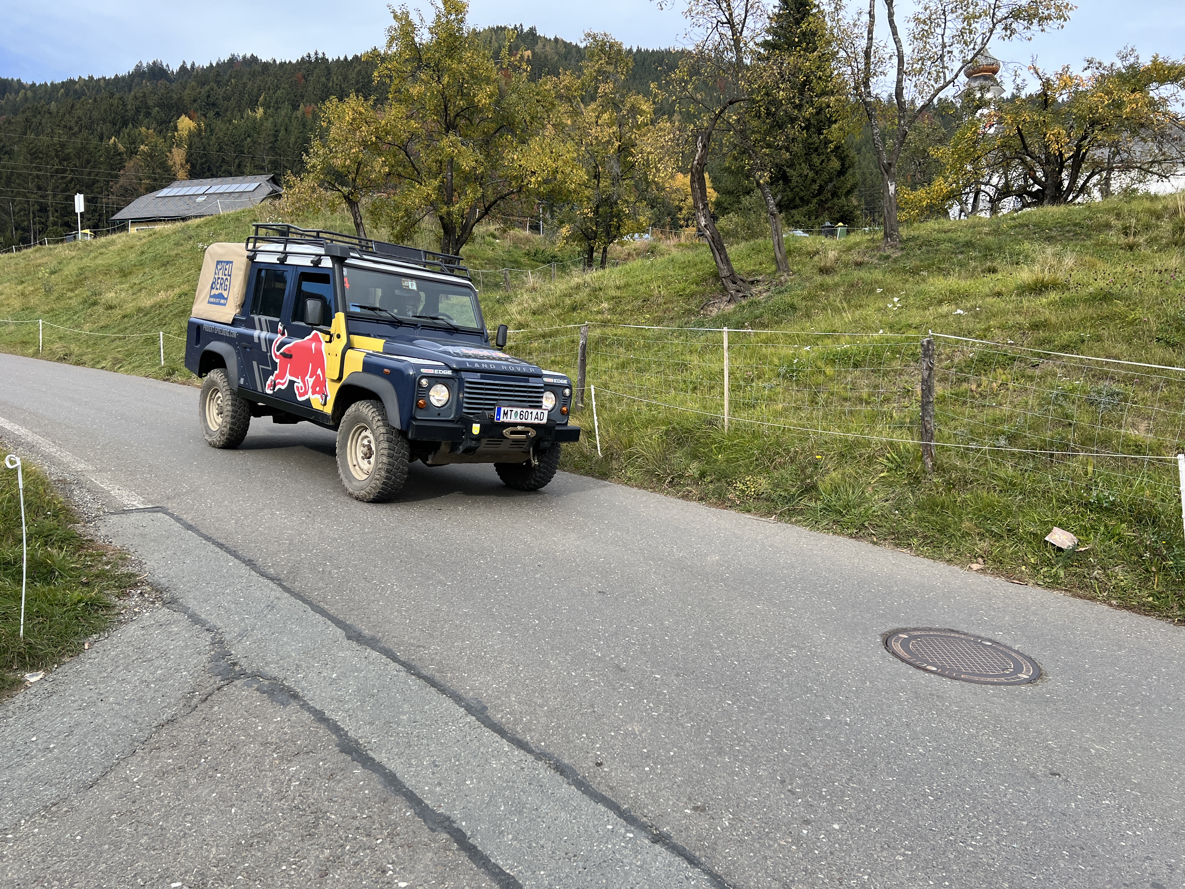 off road vehicle on road