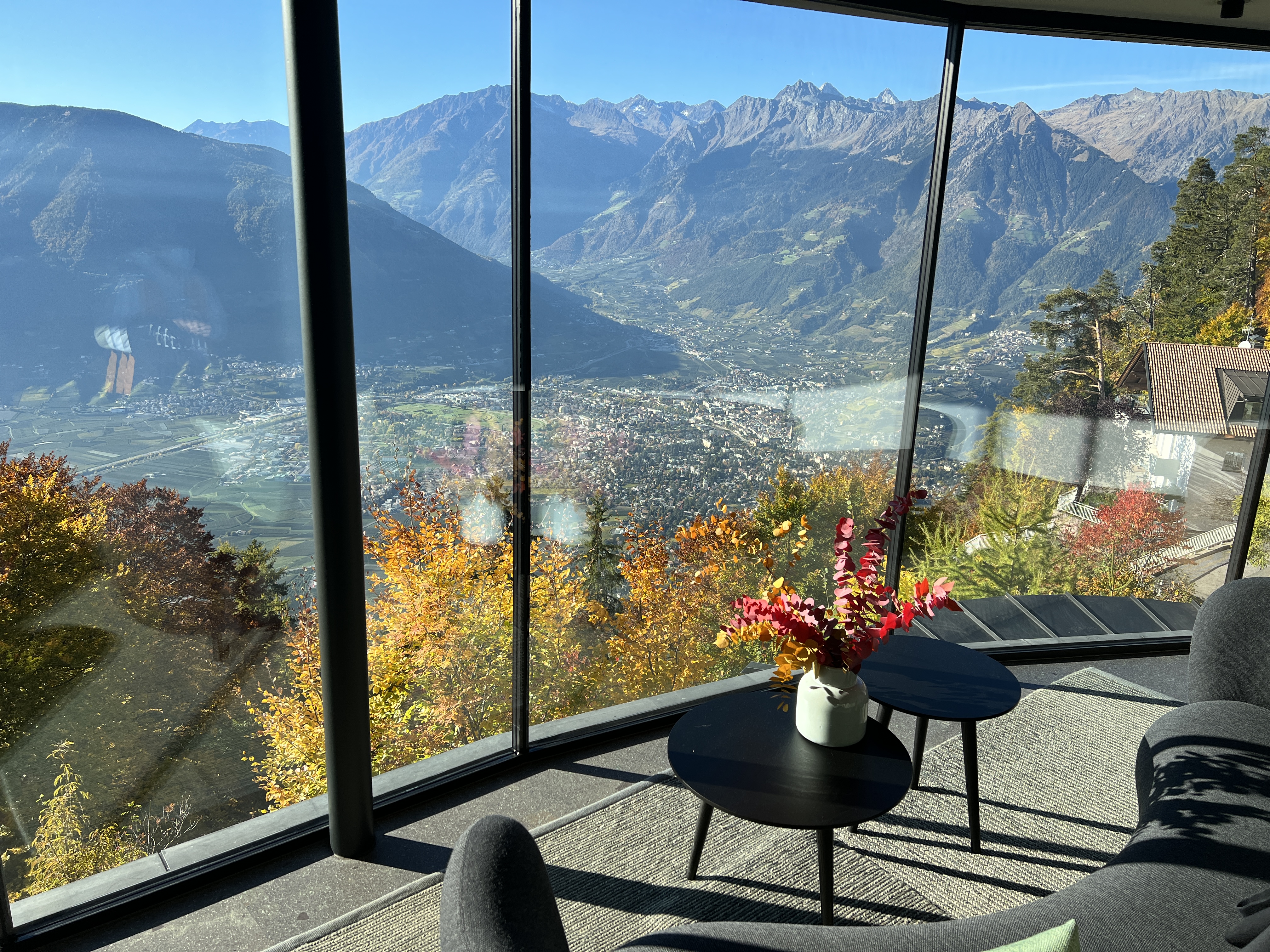 panoramic mountain view from window