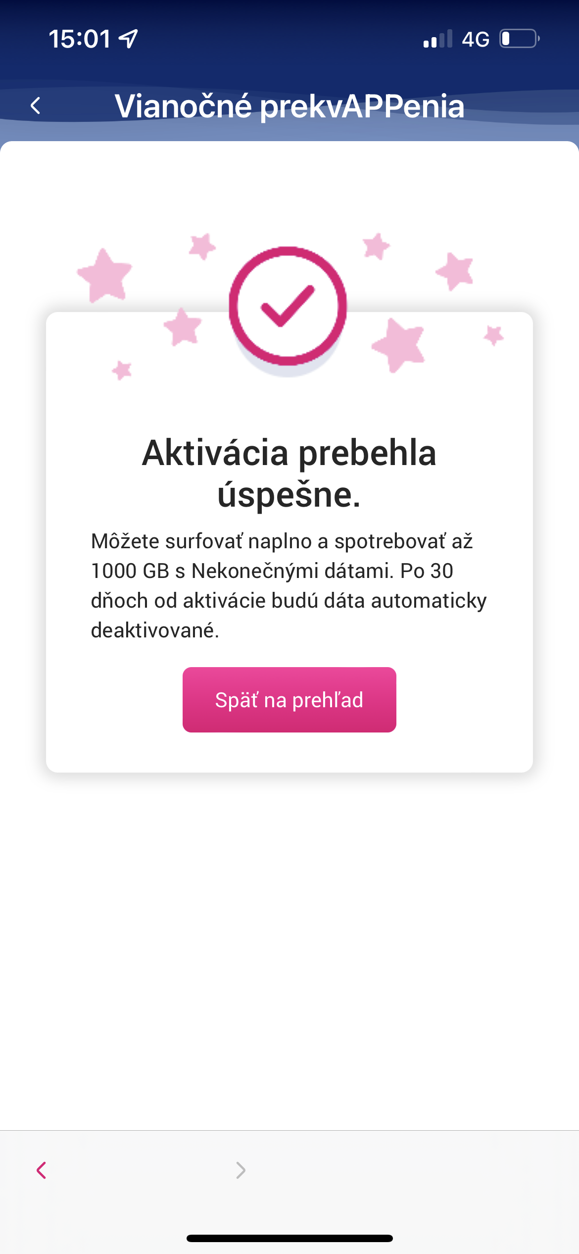 successful activation screen