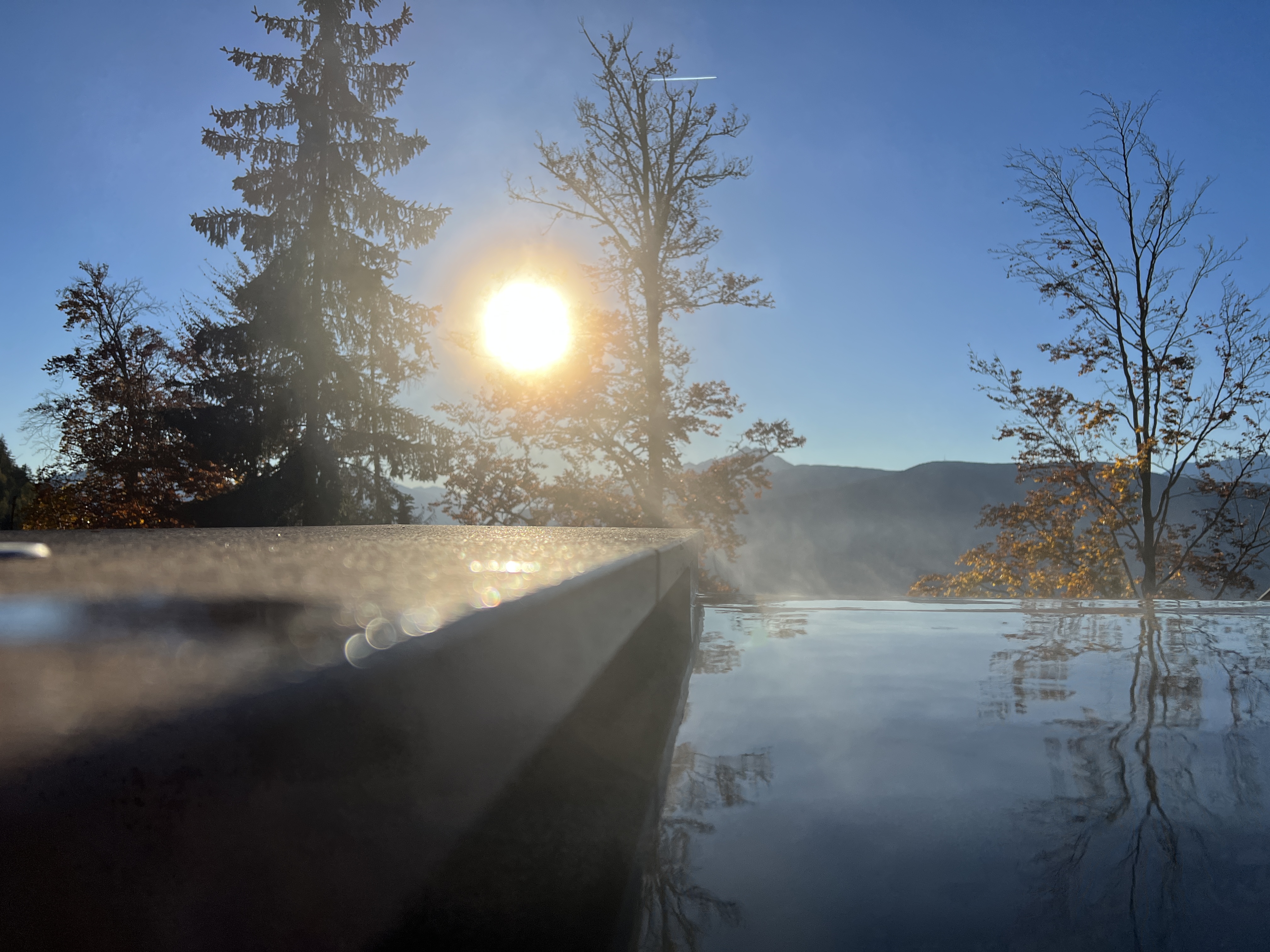 sunrise over infinity pool