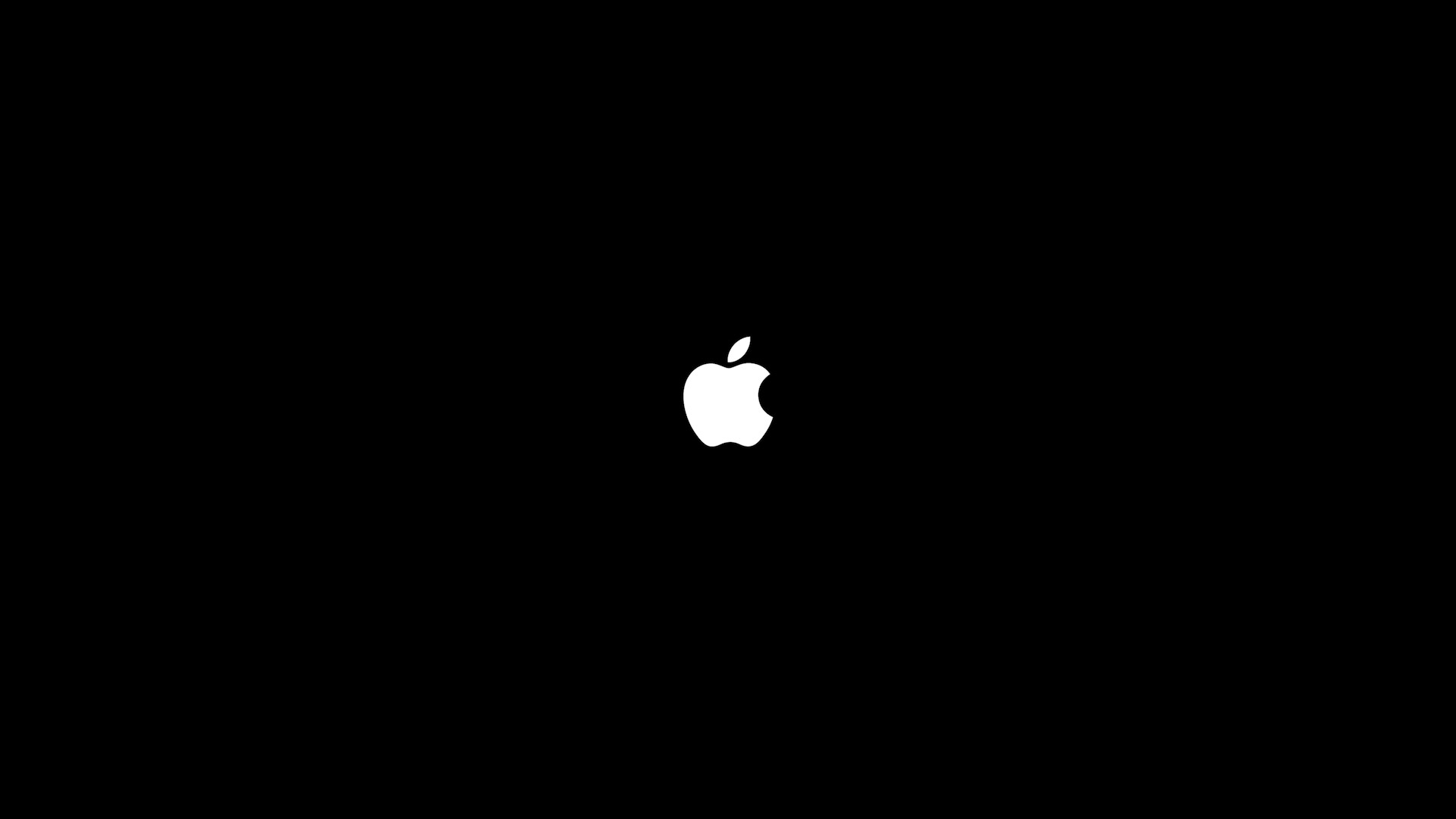 apple logo on black background