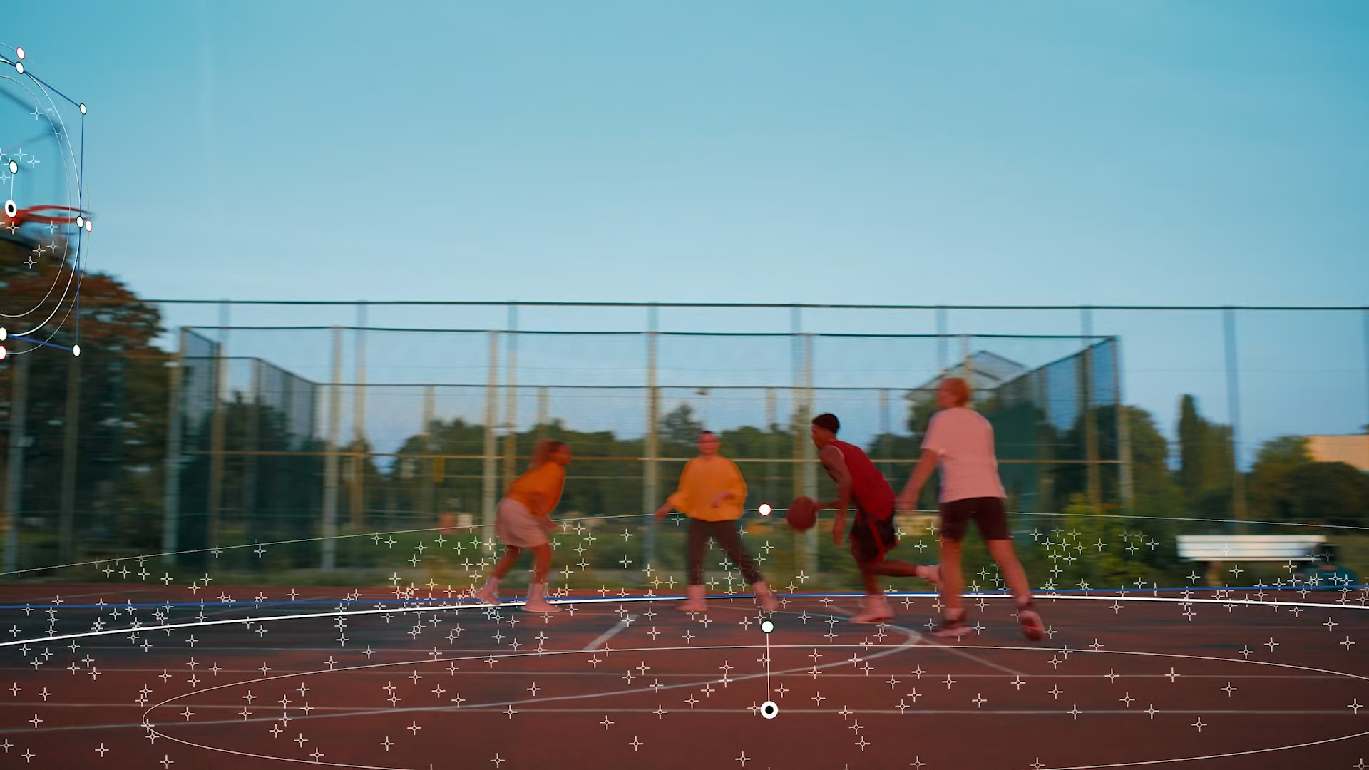 basketball court players