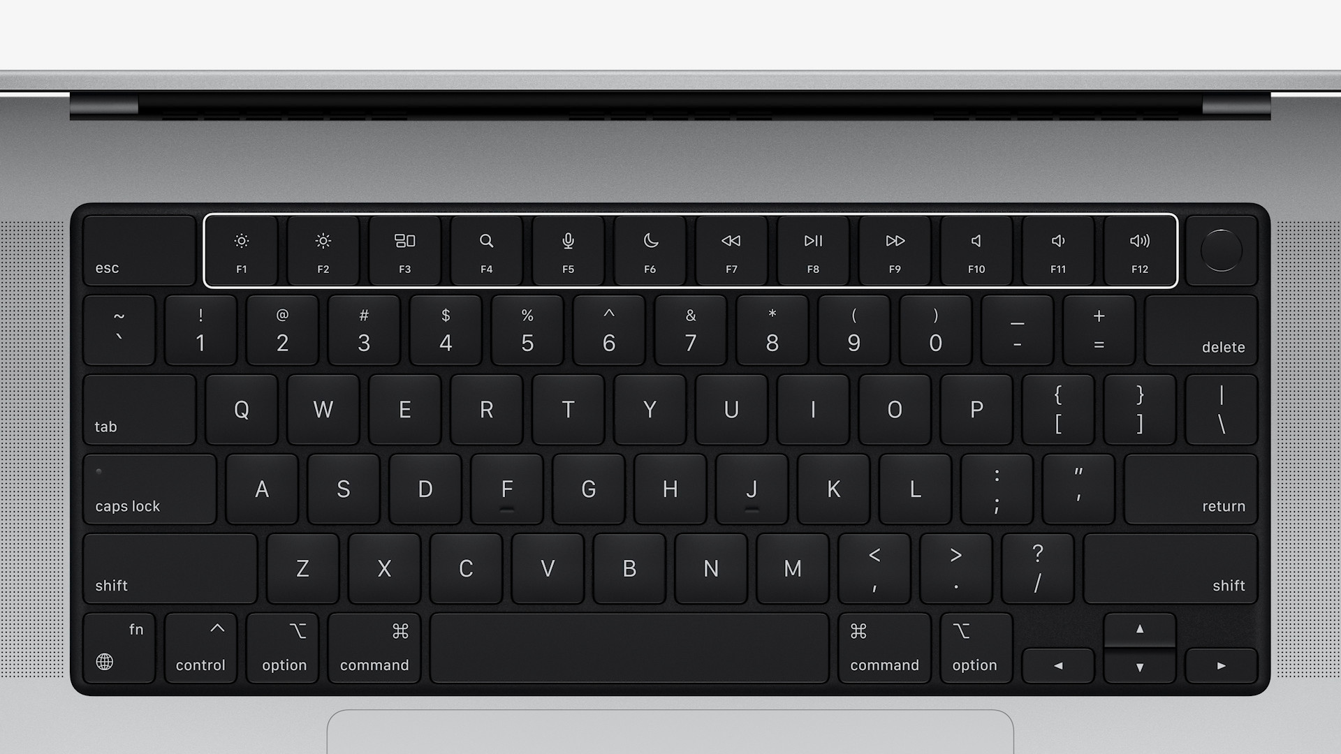 black keyboard with touch bar