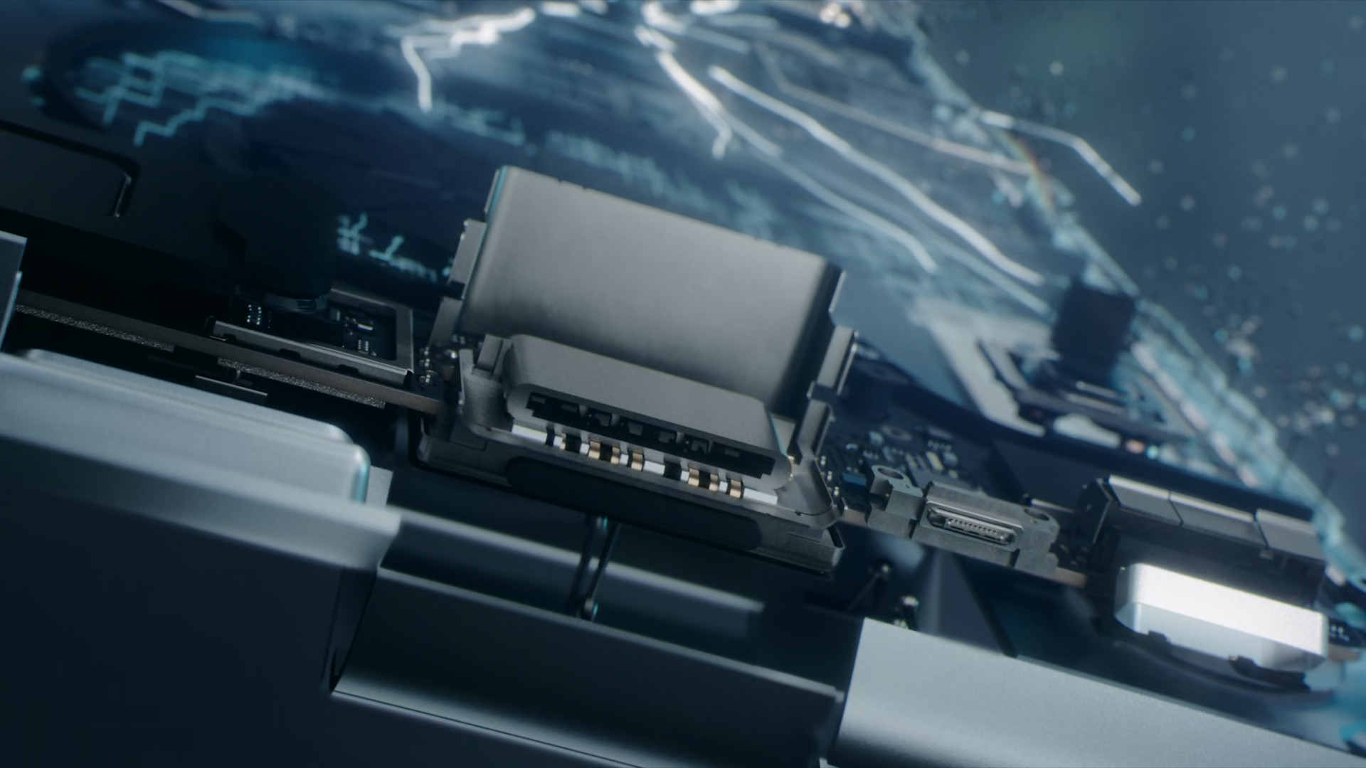 close up motherboard component