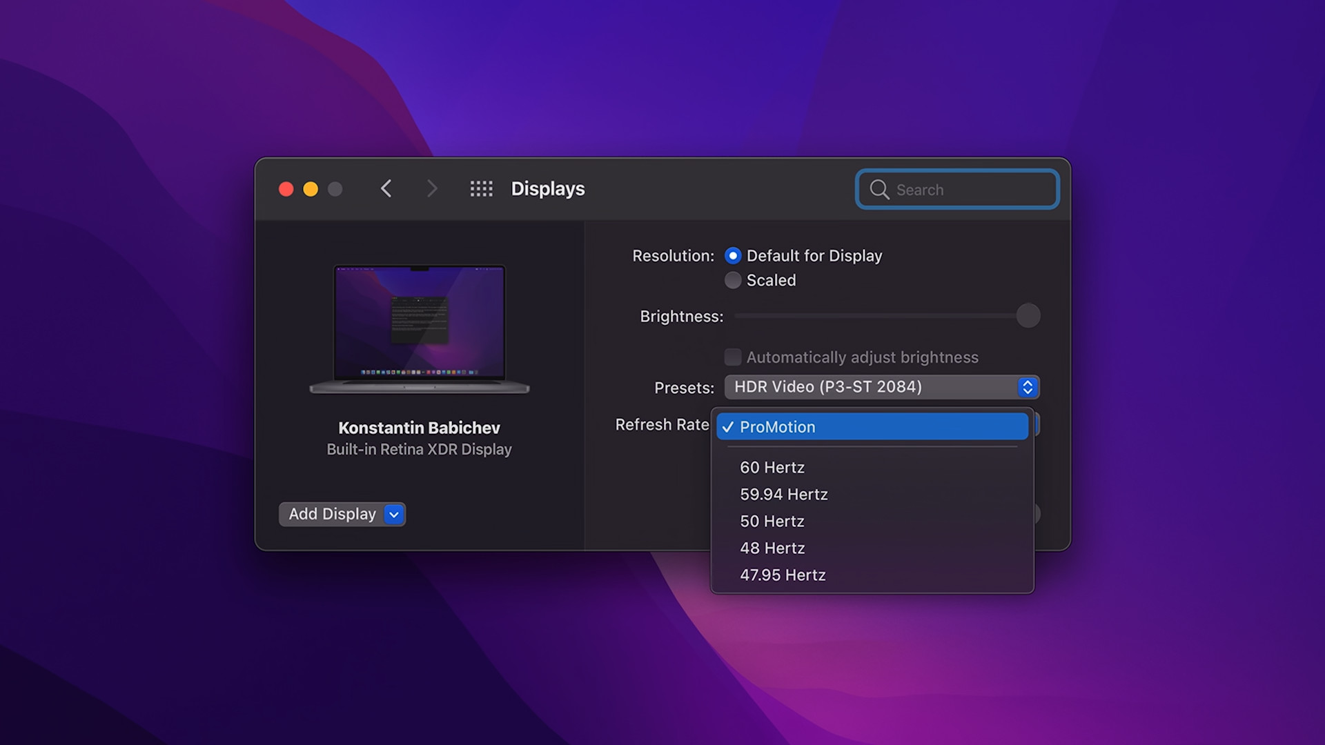 display settings promotion