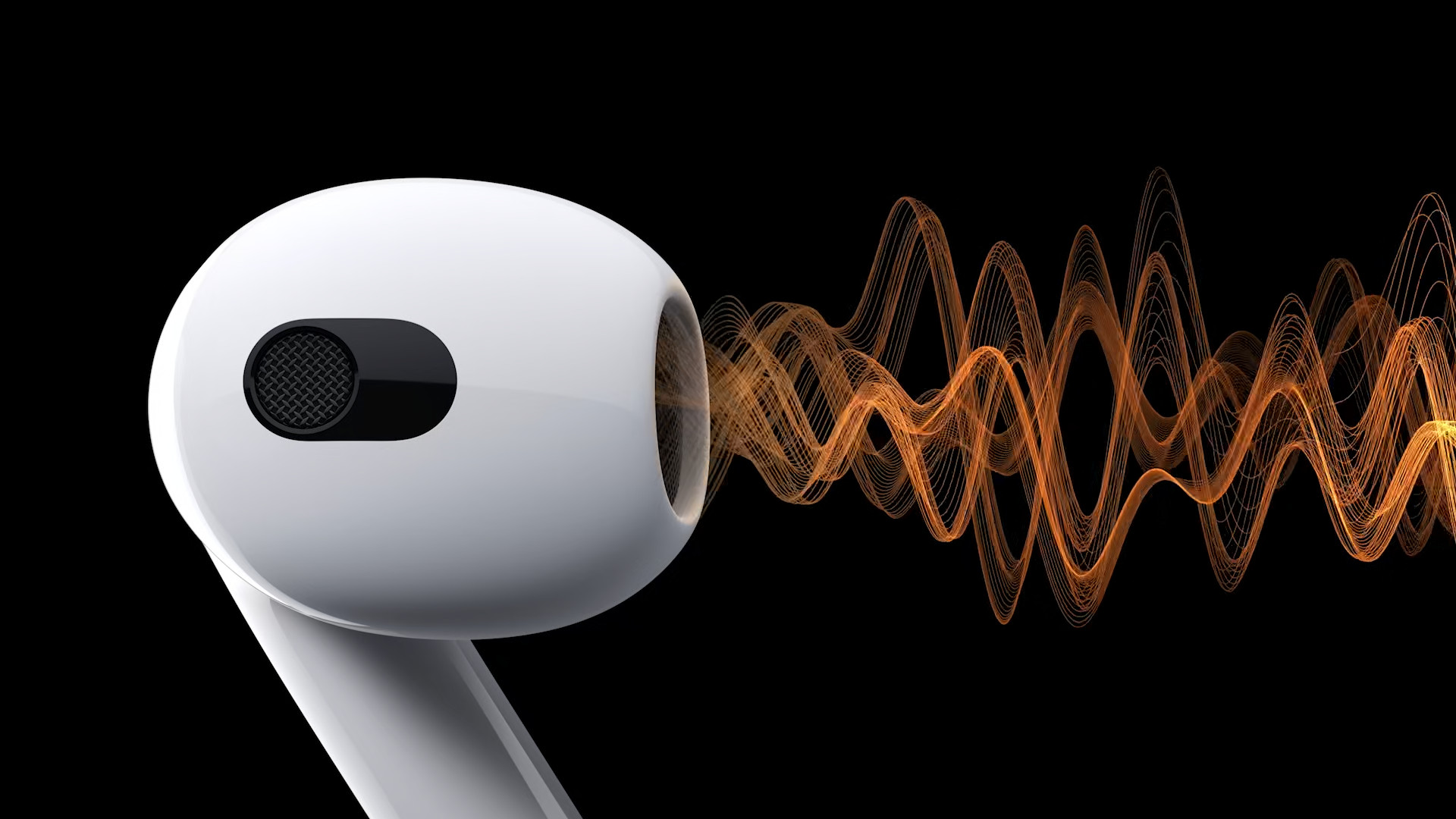 earbud with sound waves