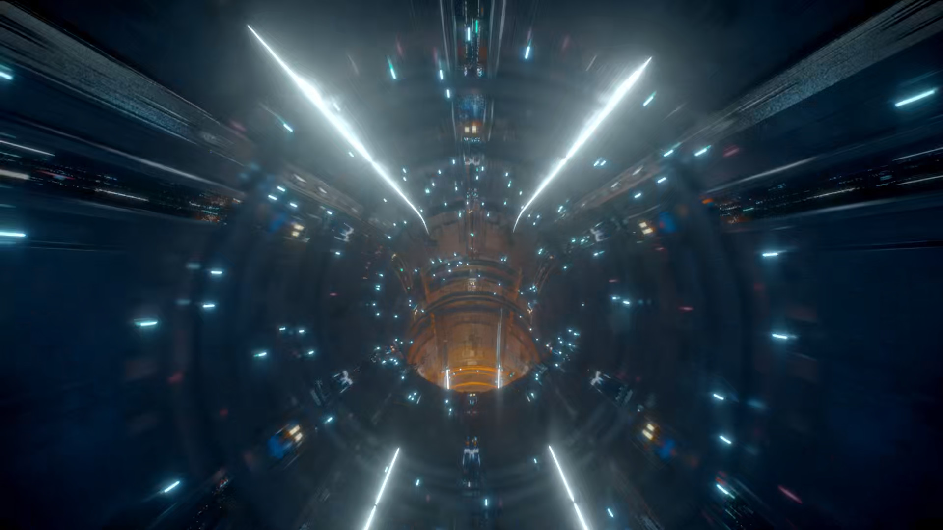 futuristic light tunnel