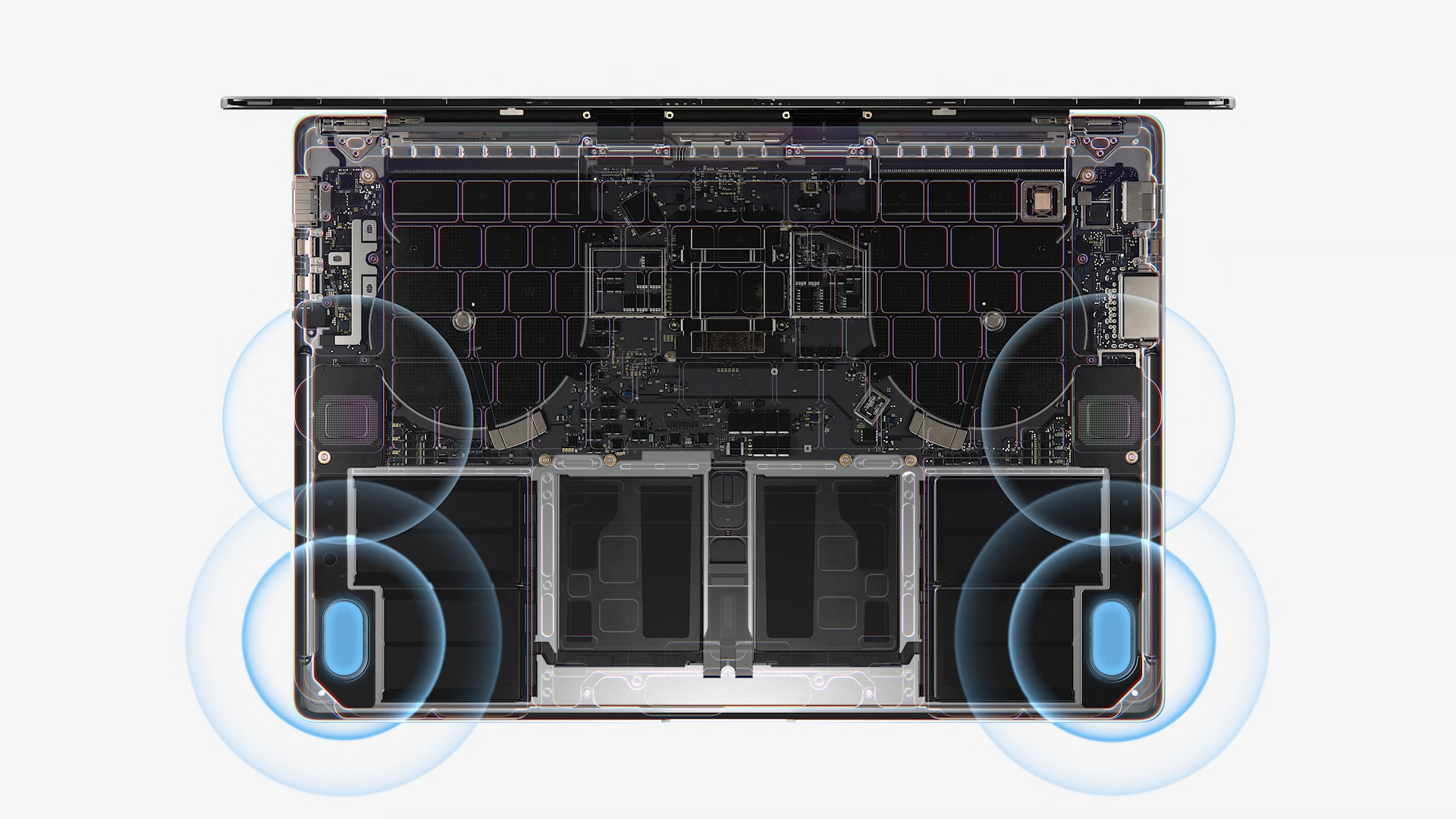 laptop internal view full speaker system
