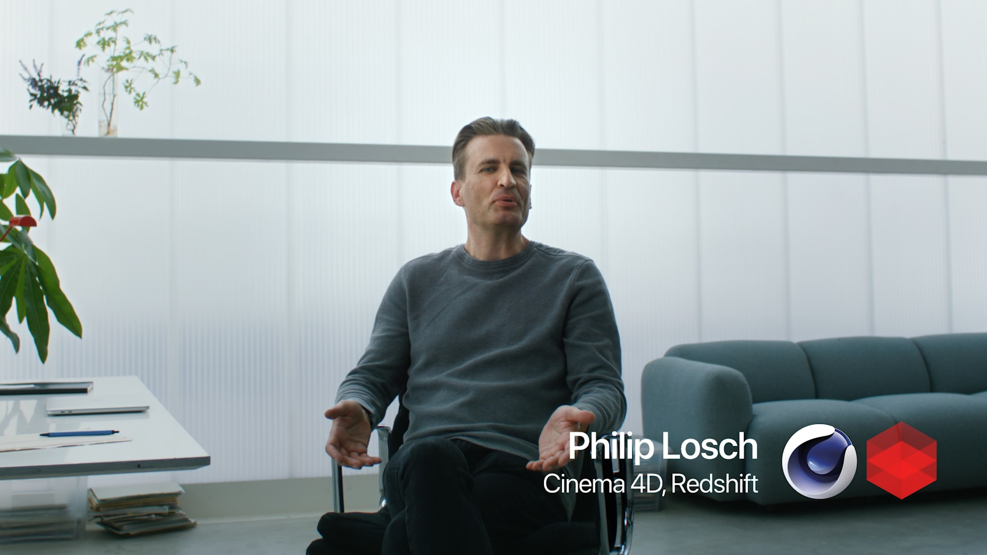 man sitting modern office