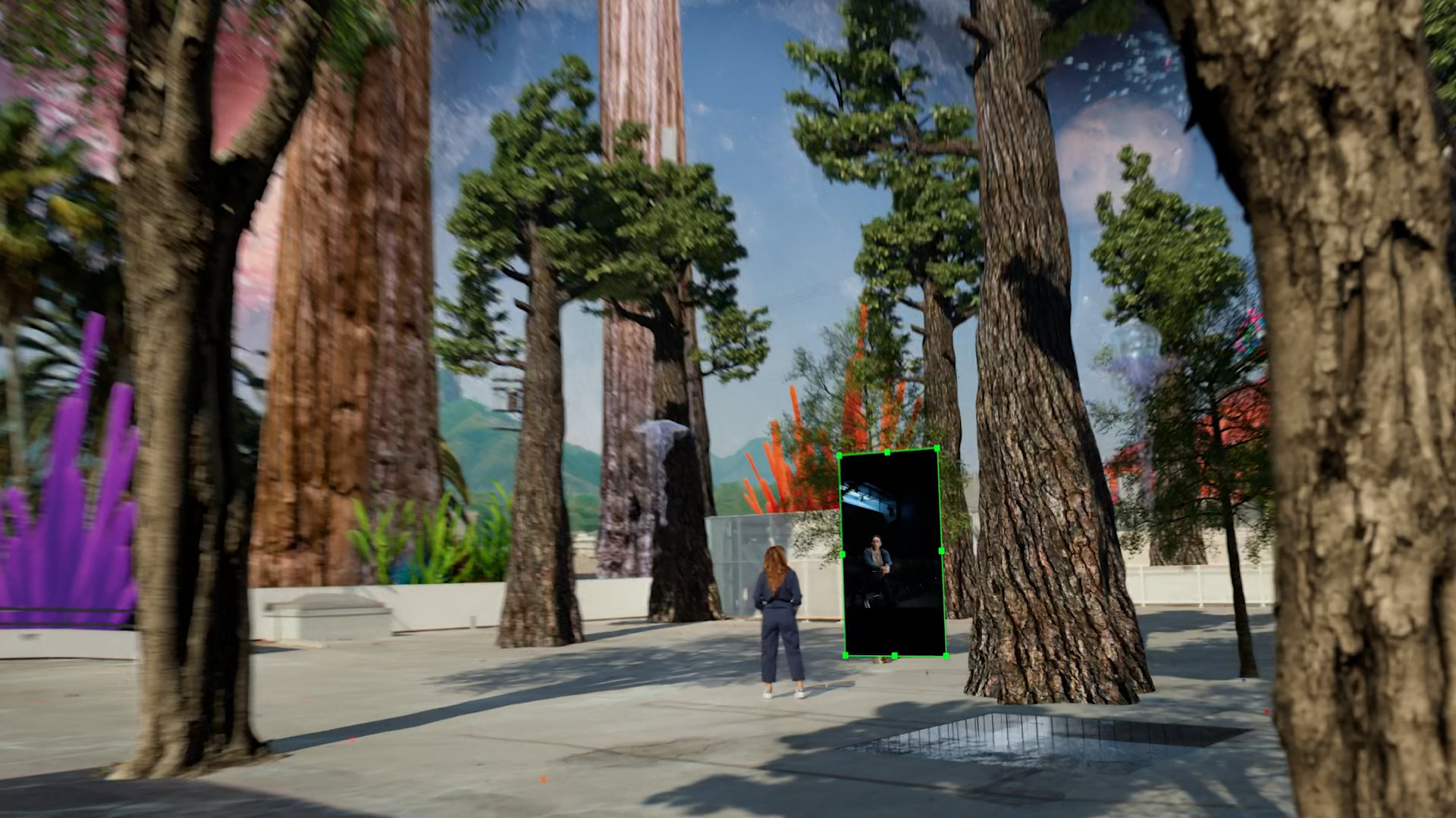 person in virtual forest