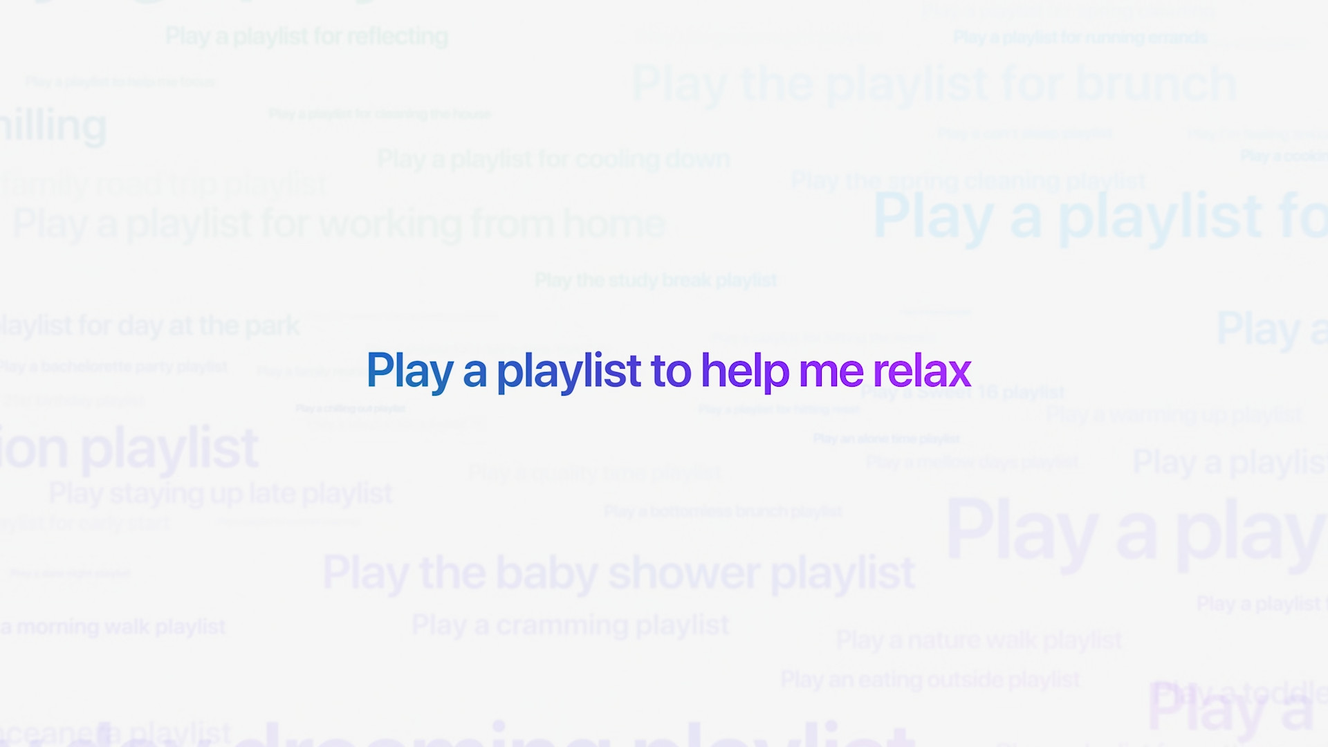 relaxing playlist text