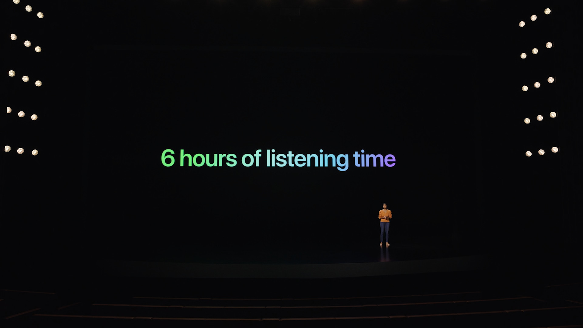six hours listening time