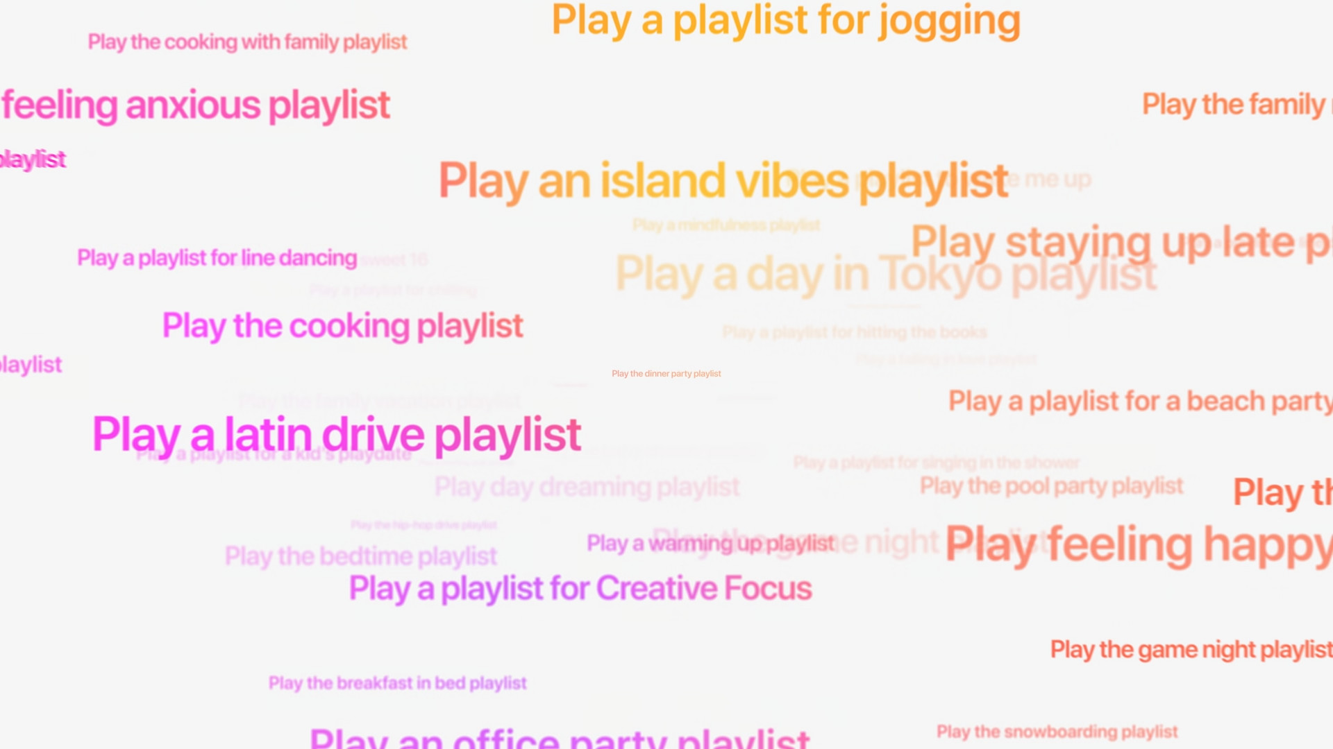 various playlist texts