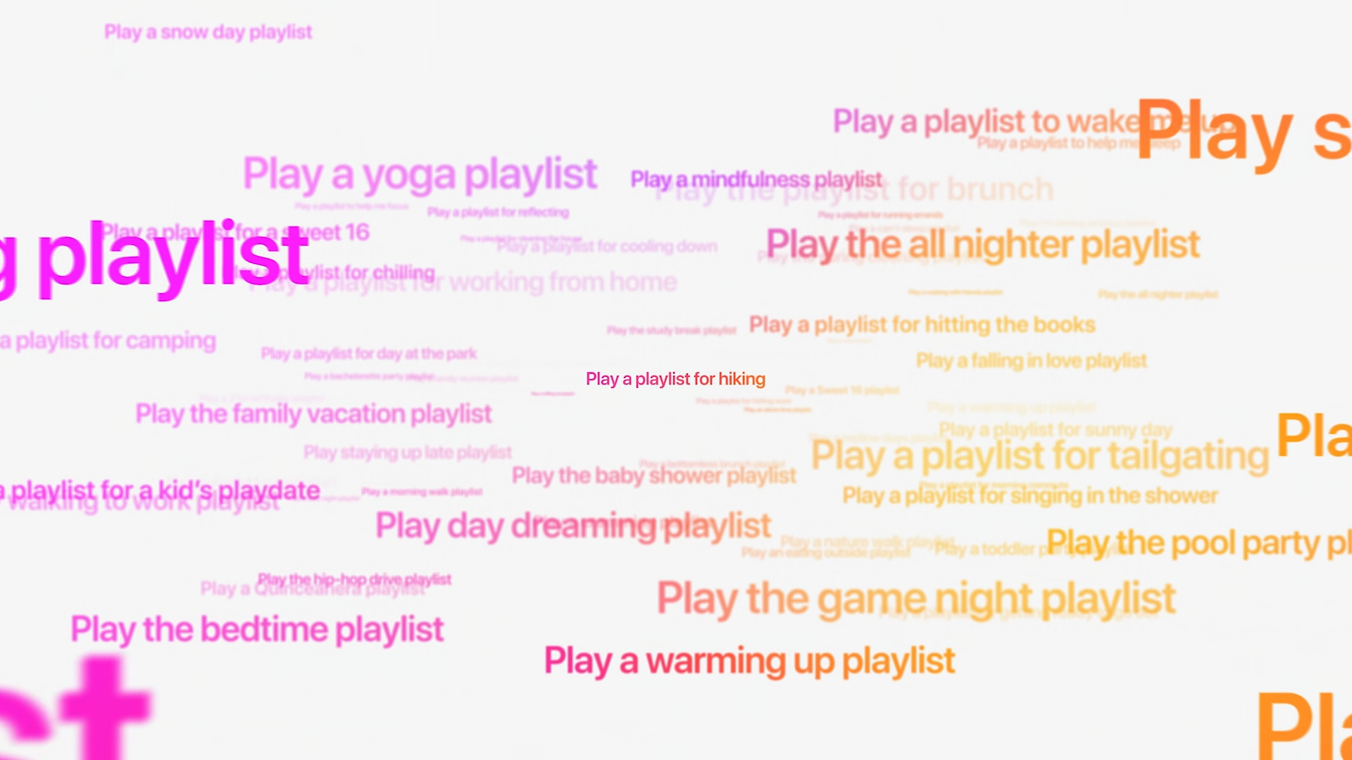 various playlists text